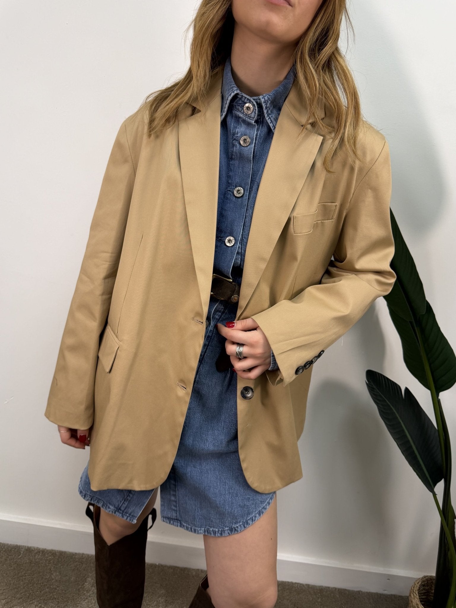 Giacca over in cotone con spacchi VICOLO - GiuGiò | Shop online