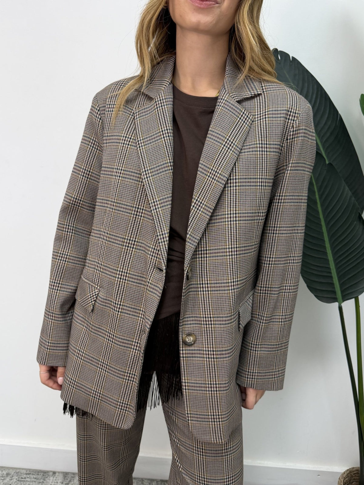 Giacca over stampa principe di Galles Susy Mix - GiuGiò | Shop online