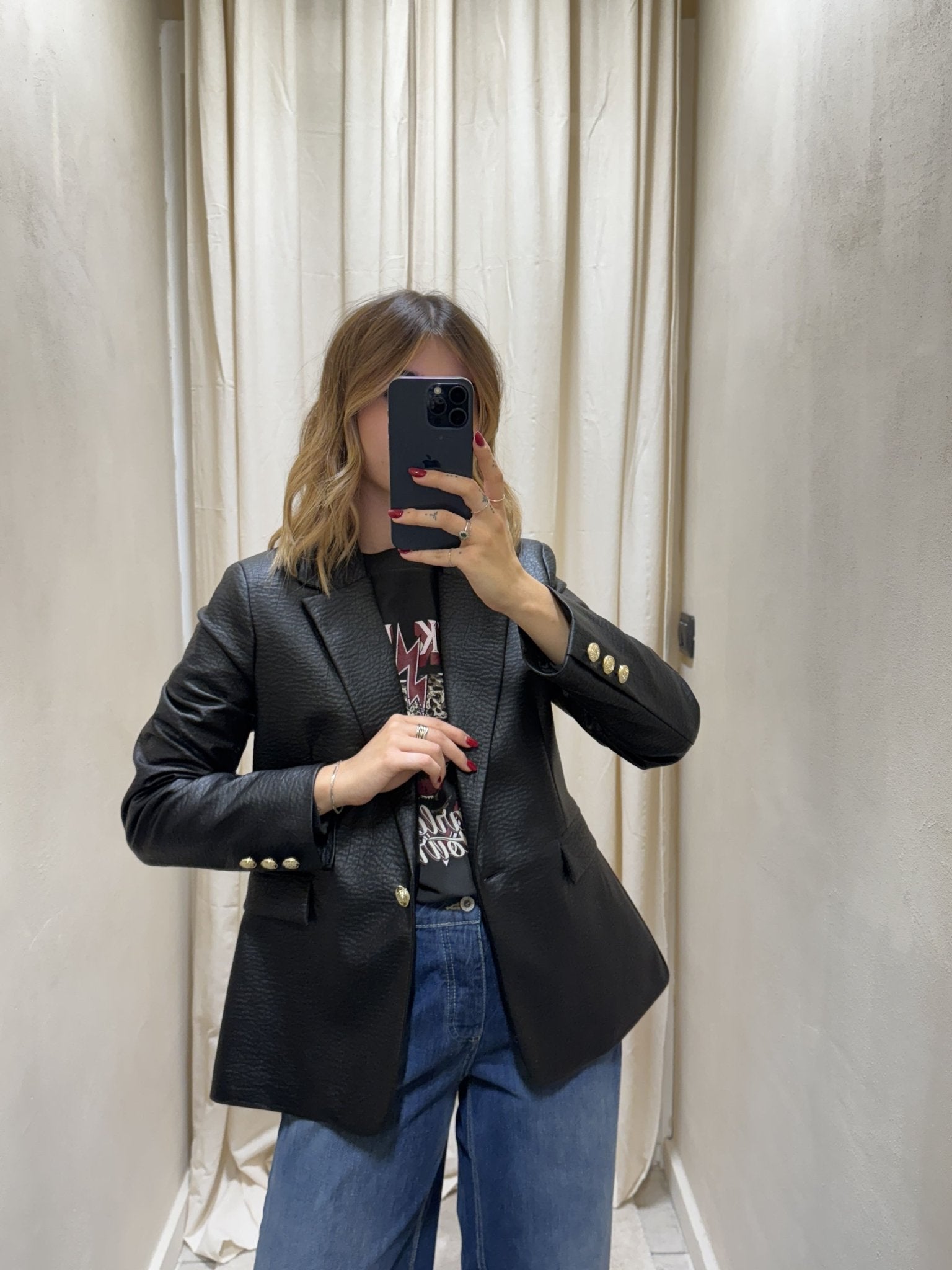 Giacca slim in ecopelle martellata Tensione In - GiuGiò | Shop online