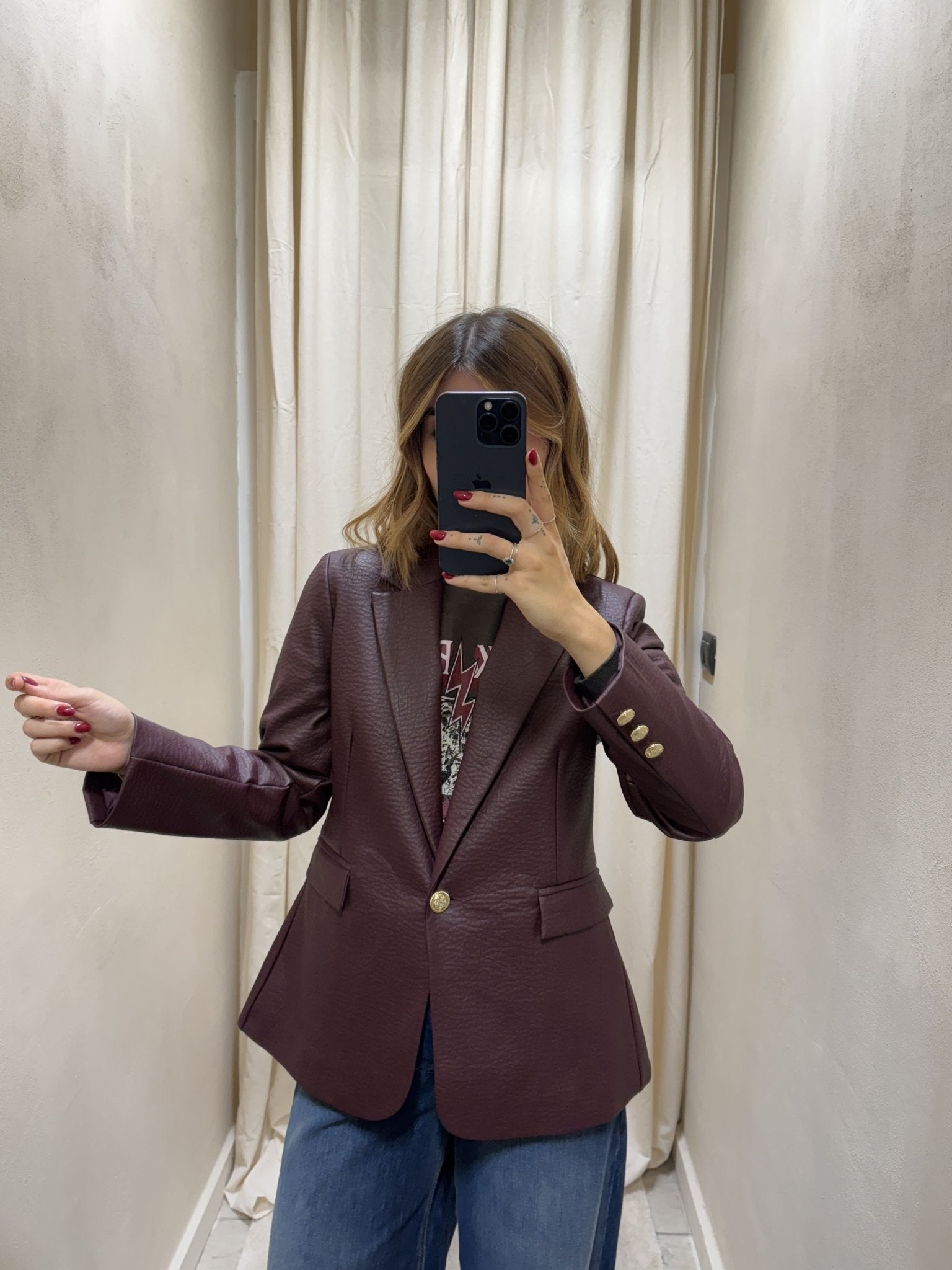 Giacca slim in ecopelle martellata Tensione In - GiuGiò | Shop online