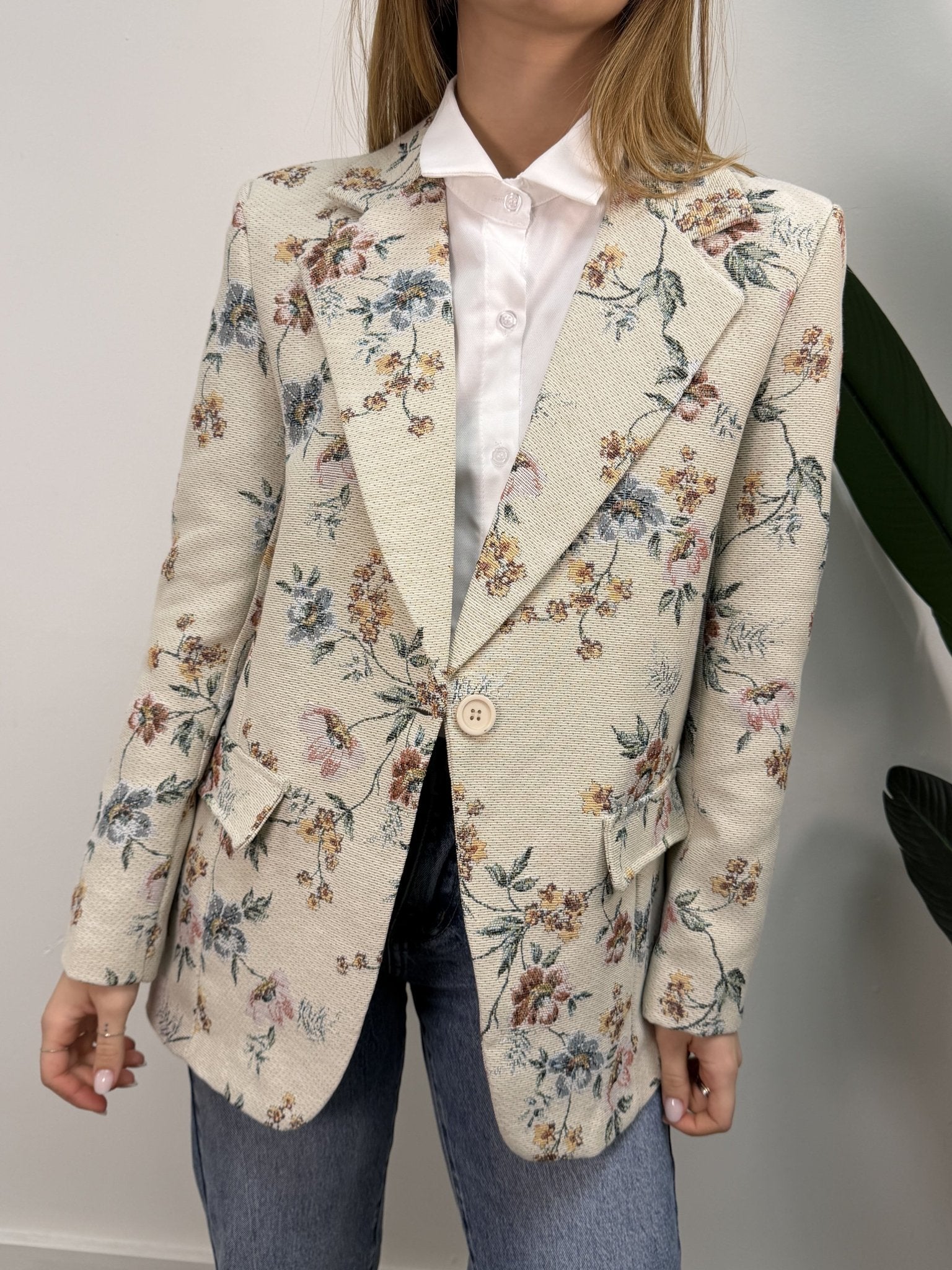 Giacca tessuto jacquard floreale MyD - GiuGiò | Shop online