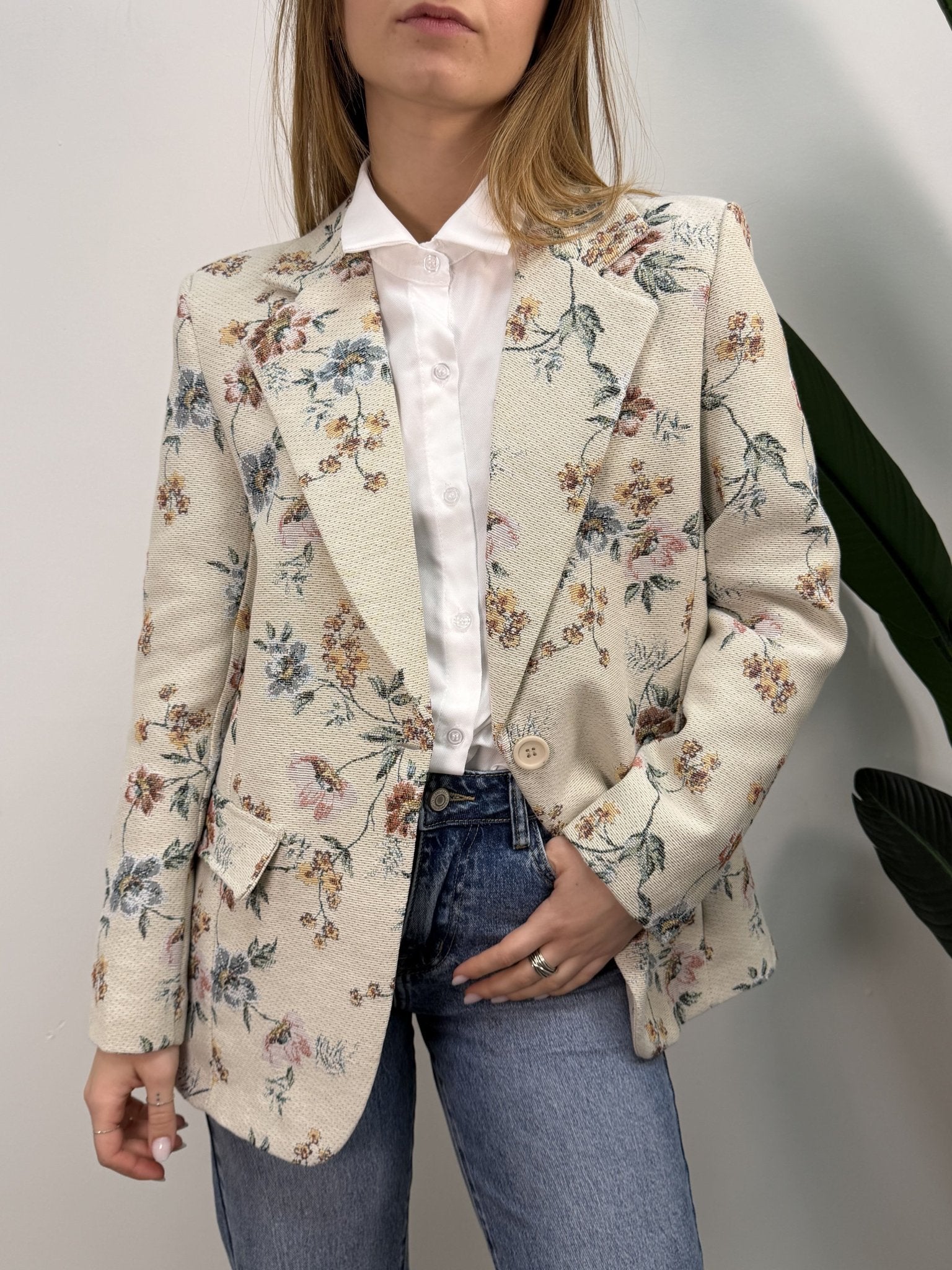 Giacca tessuto jacquard floreale MyD - GiuGiò | Shop online