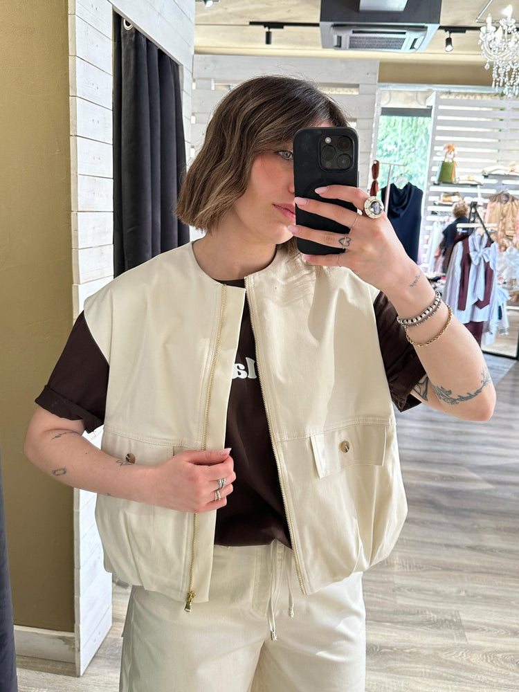 Gilet bomber con tasconi e zip Dixie - GiuGiò | Shop online