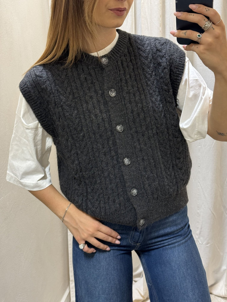 Gilet cardigan a trecce in maglia Please - GiuGiò | Shop online