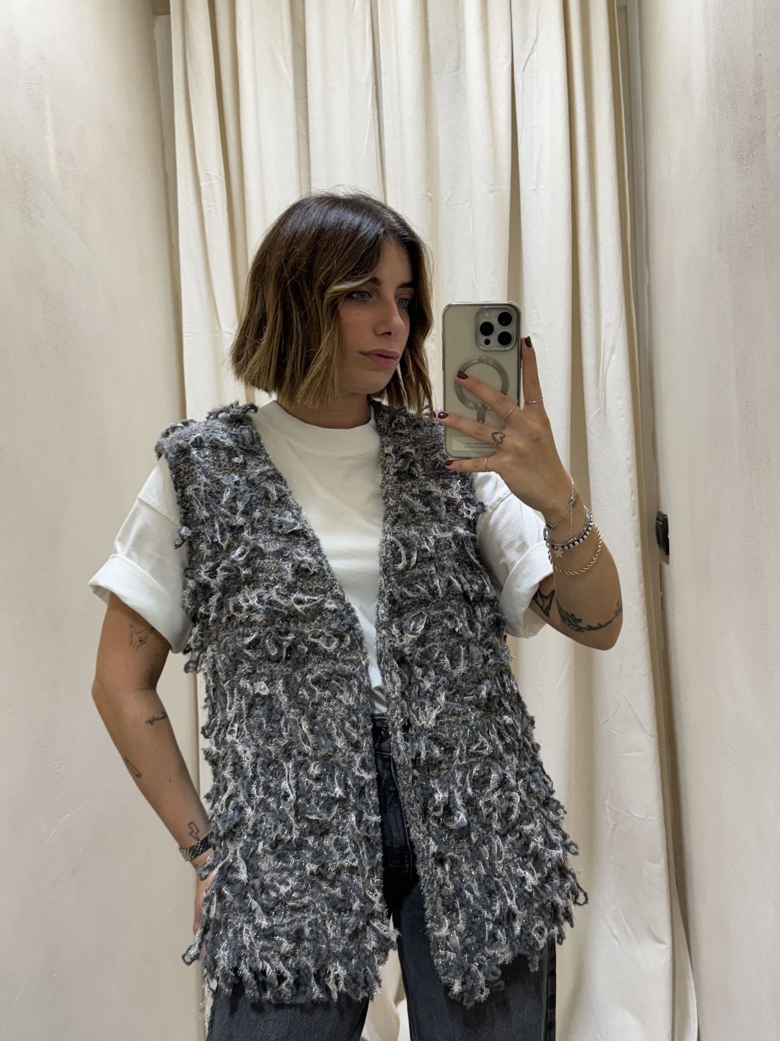 Gilet cardigan in lurex sfrangiato MyD - GiuGiò | Shop online