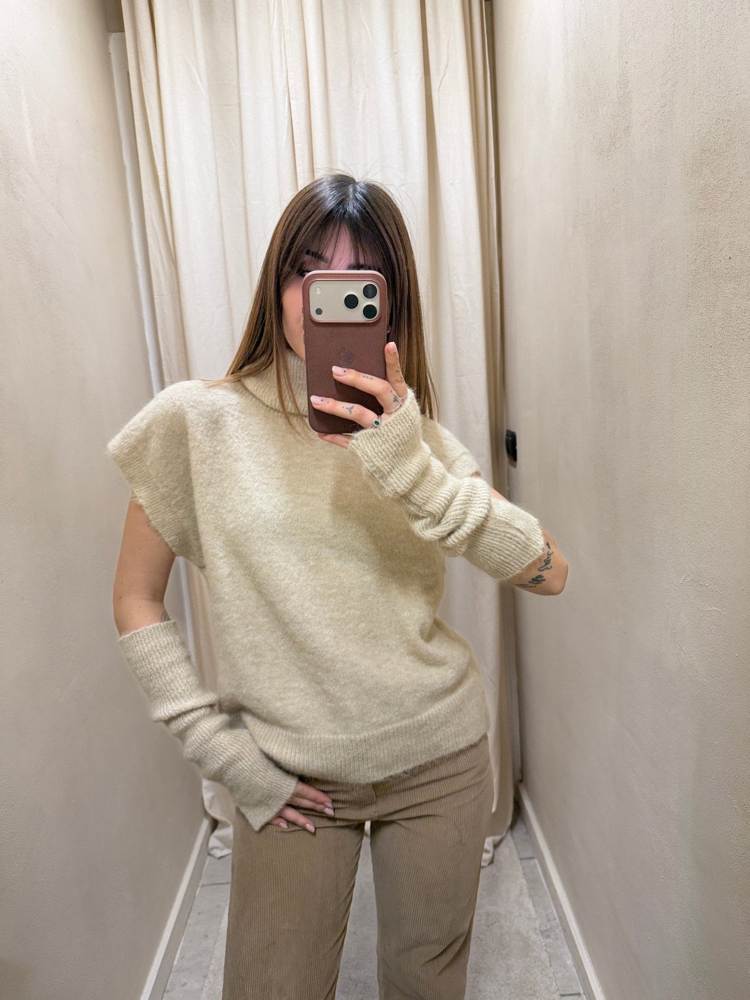 Gilet collo alto con manicotti Tensione In - GiuGiò | Shop online