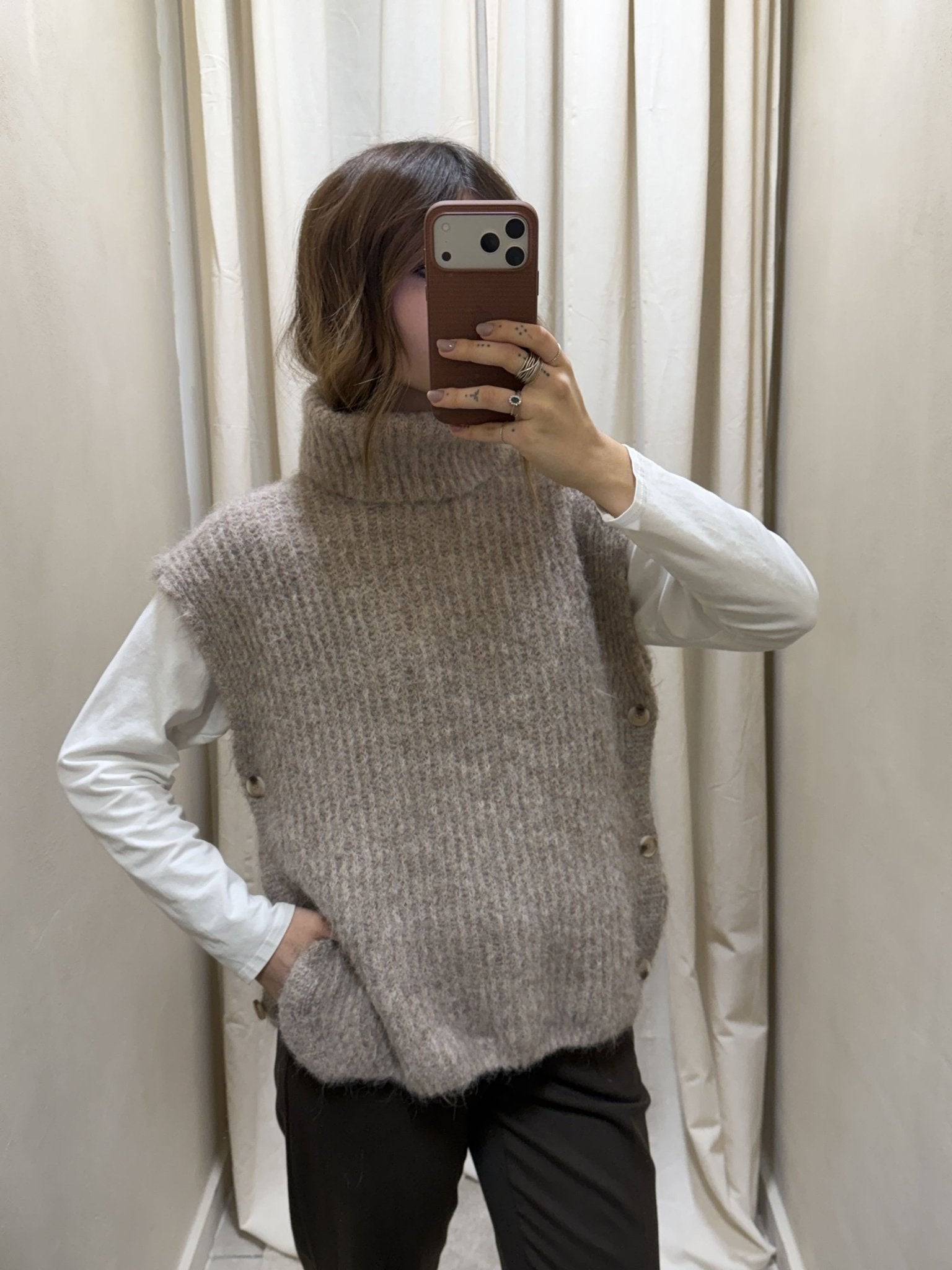 Gilet collo anello con bottoni laterali MyD - GiuGiò | Shop online