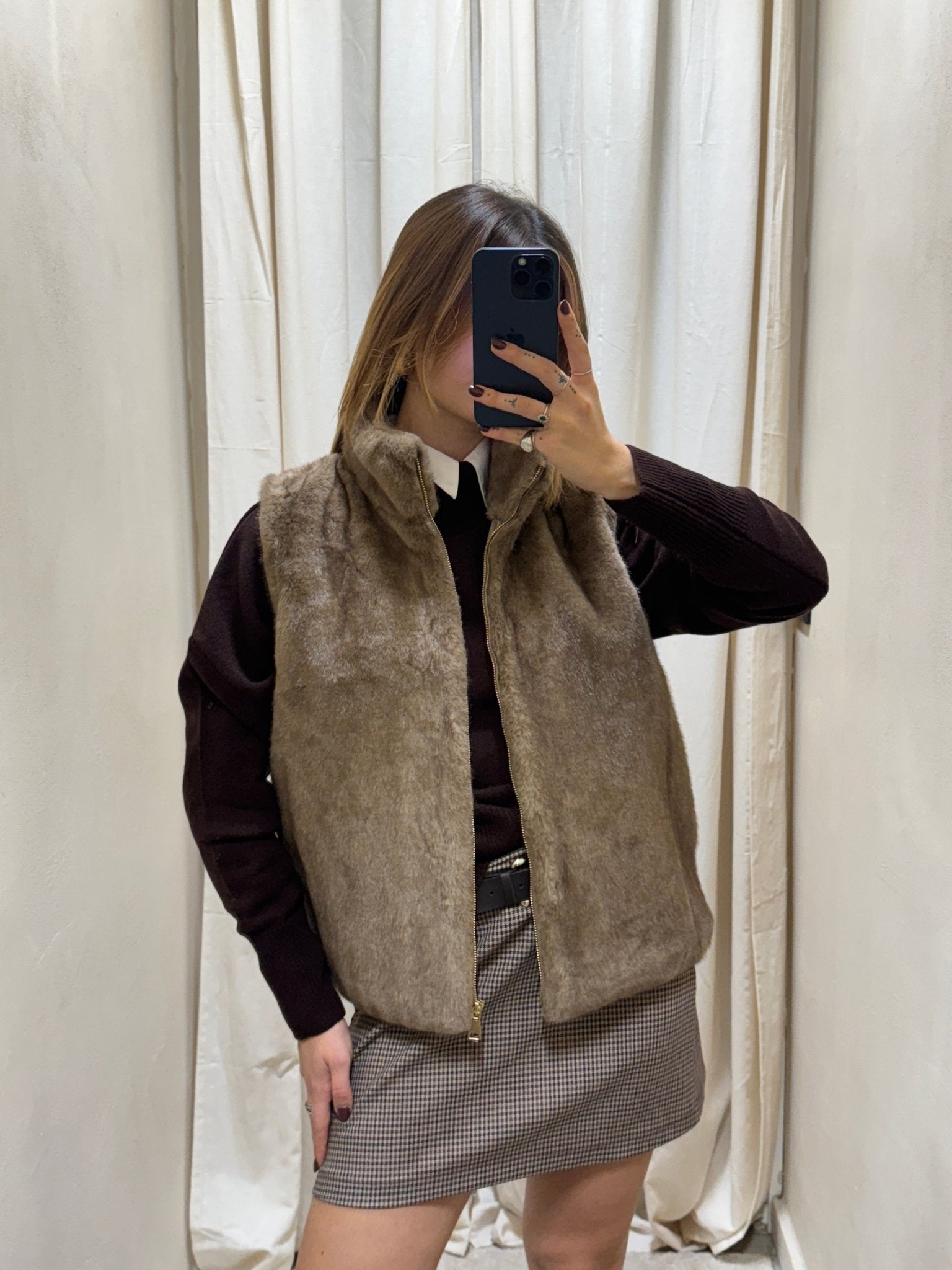 Gilet eco pelliccia beige MyD - GiuGiò | Shop online