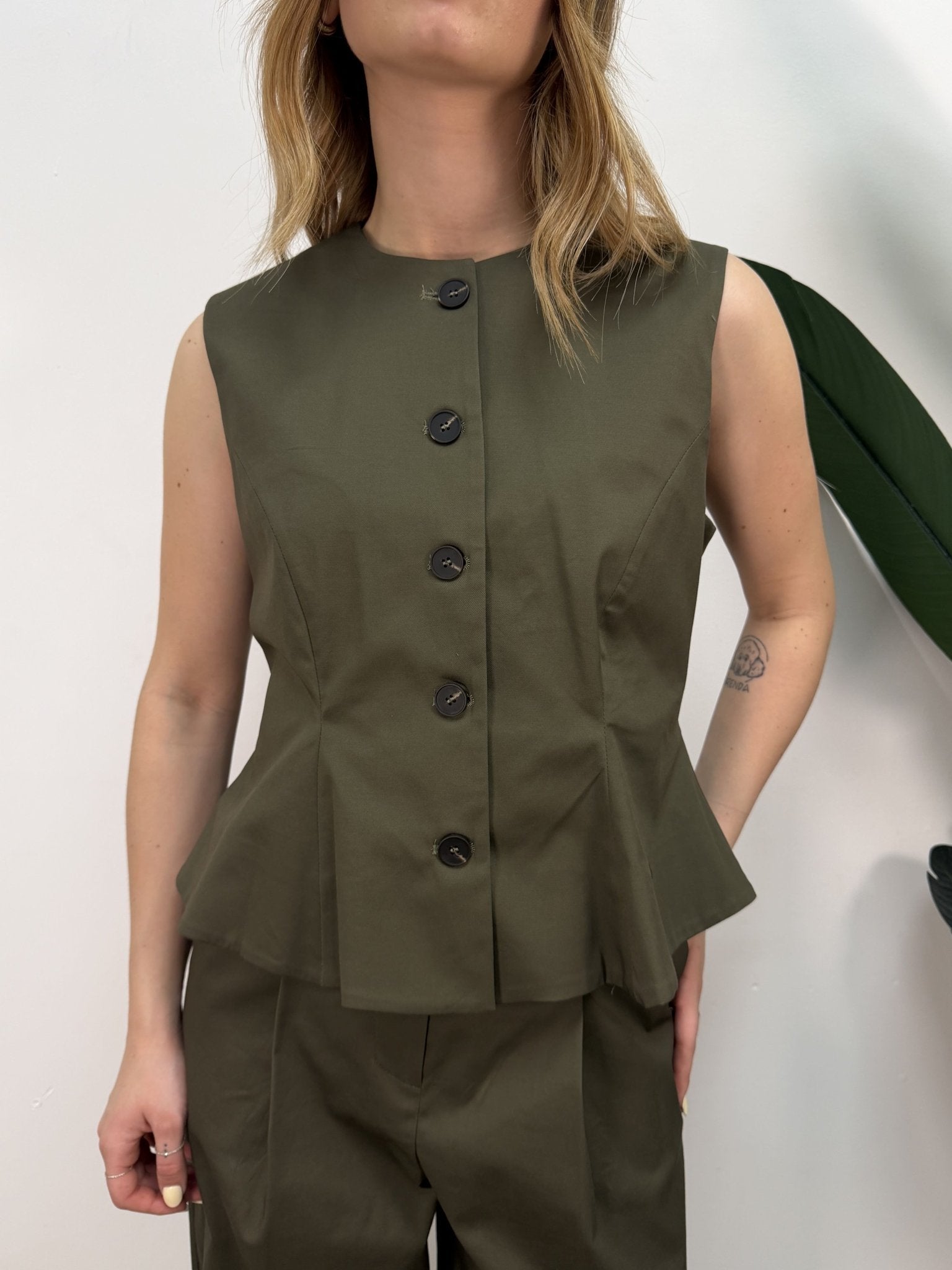 Gilet godet in cotone con bottoni Tensione In - GiuGiò | Shop online