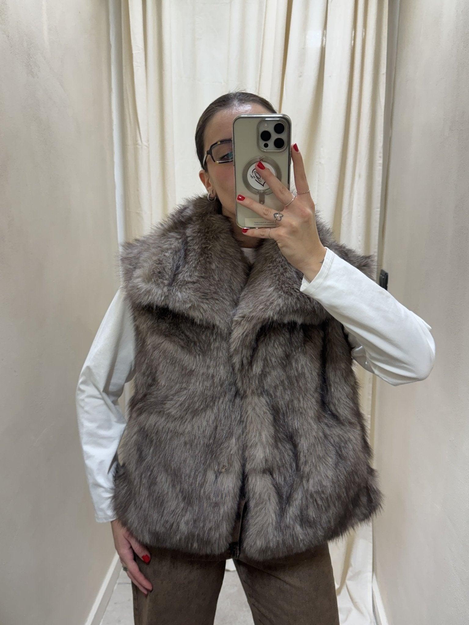 Gilet in eco pelliccia con maxi reverse MyD - GiuGiò | Shop online