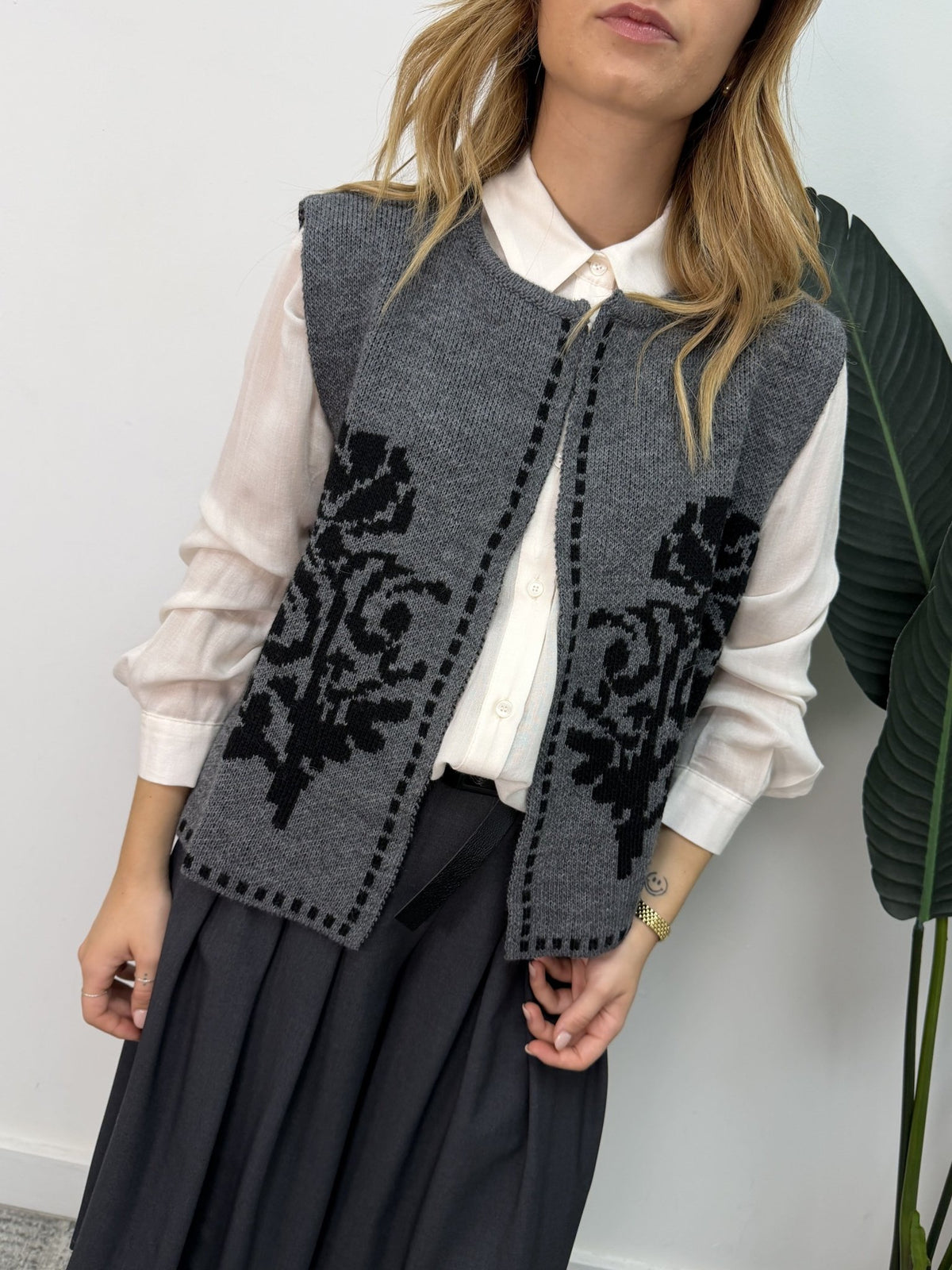 Gilet in maglia a fantasia MyD - GiuGiò | Shop online