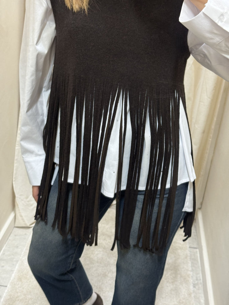Gilet in maglia con frange lunghe Tensione In - GiuGiò | Shop online