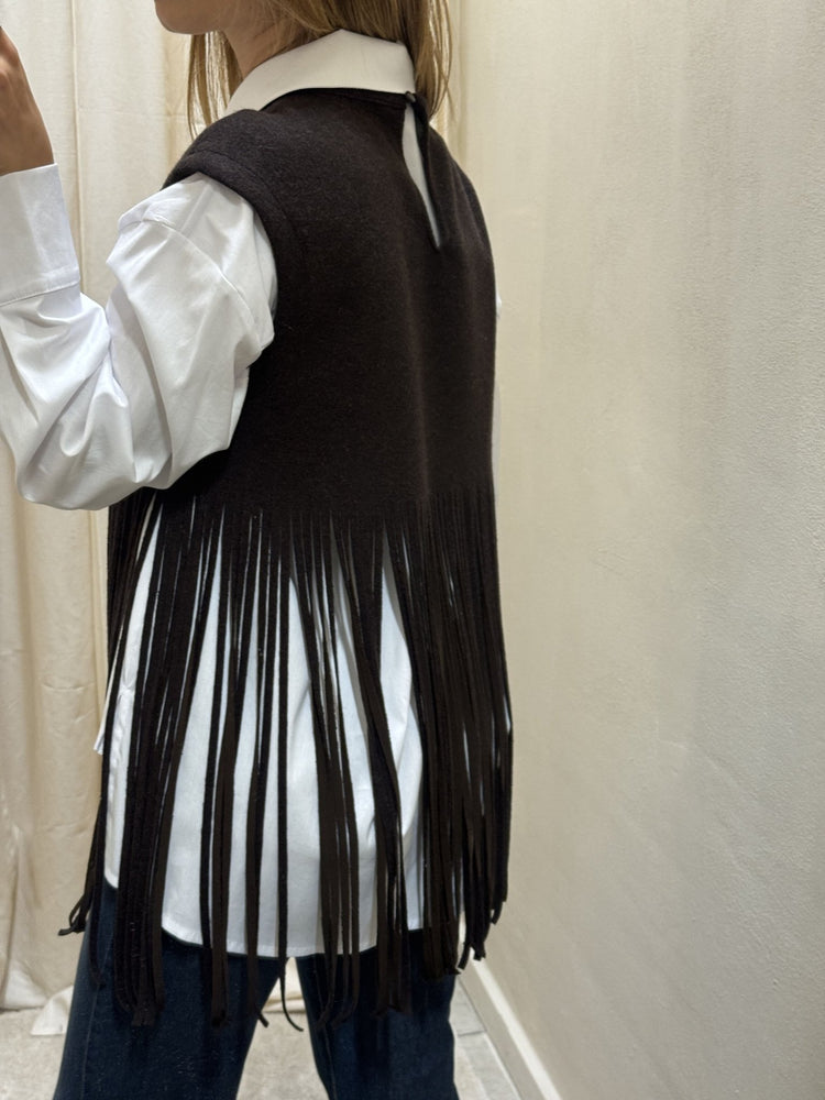 Gilet in maglia con frange lunghe Tensione In - GiuGiò | Shop online