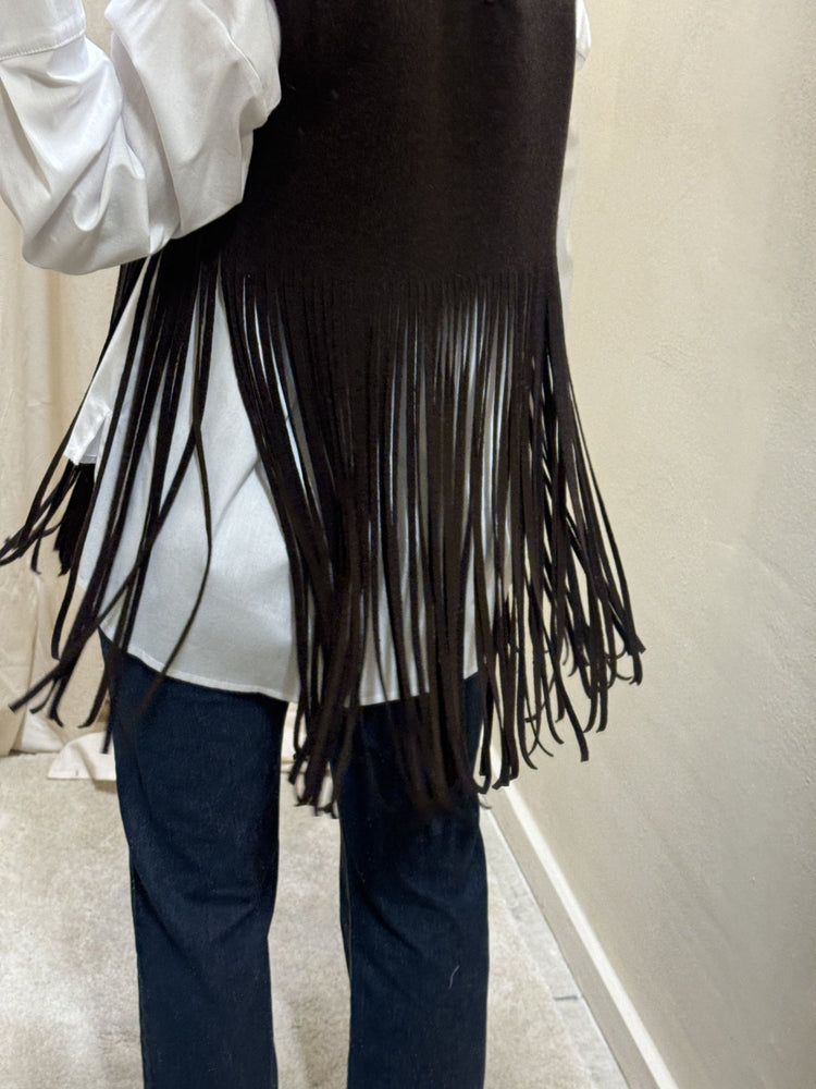 Gilet in maglia con frange lunghe Tensione In - GiuGiò | Shop online