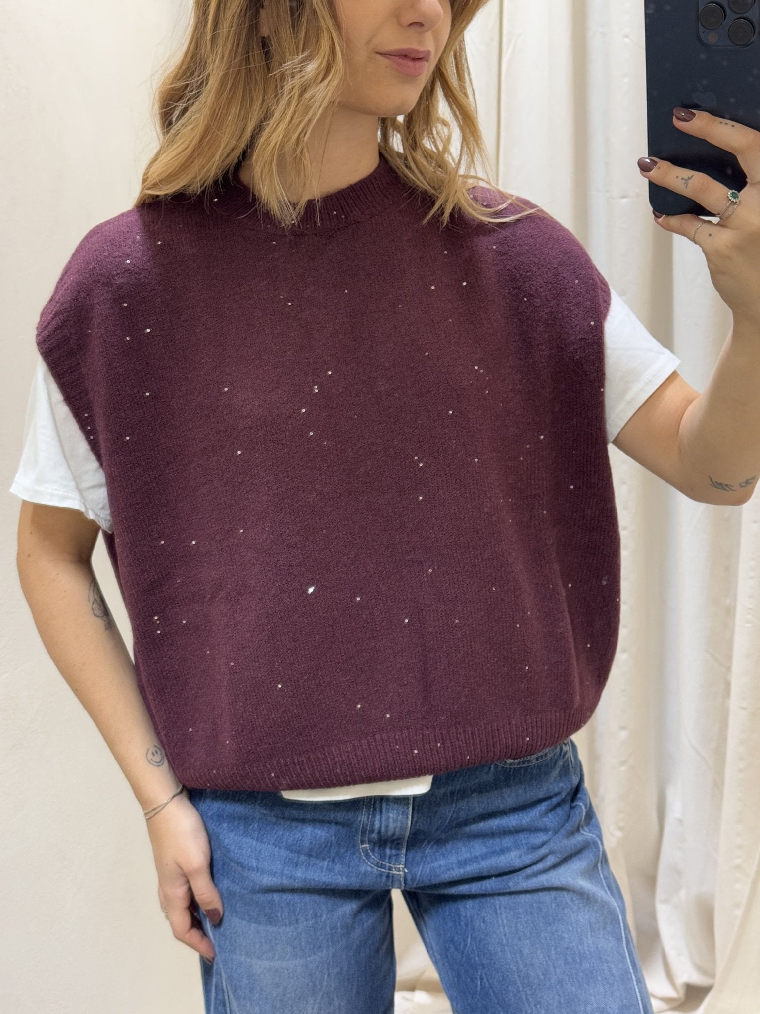 Gilet in maglia con paillettes Susy Mix - GiuGiò | Shop online
