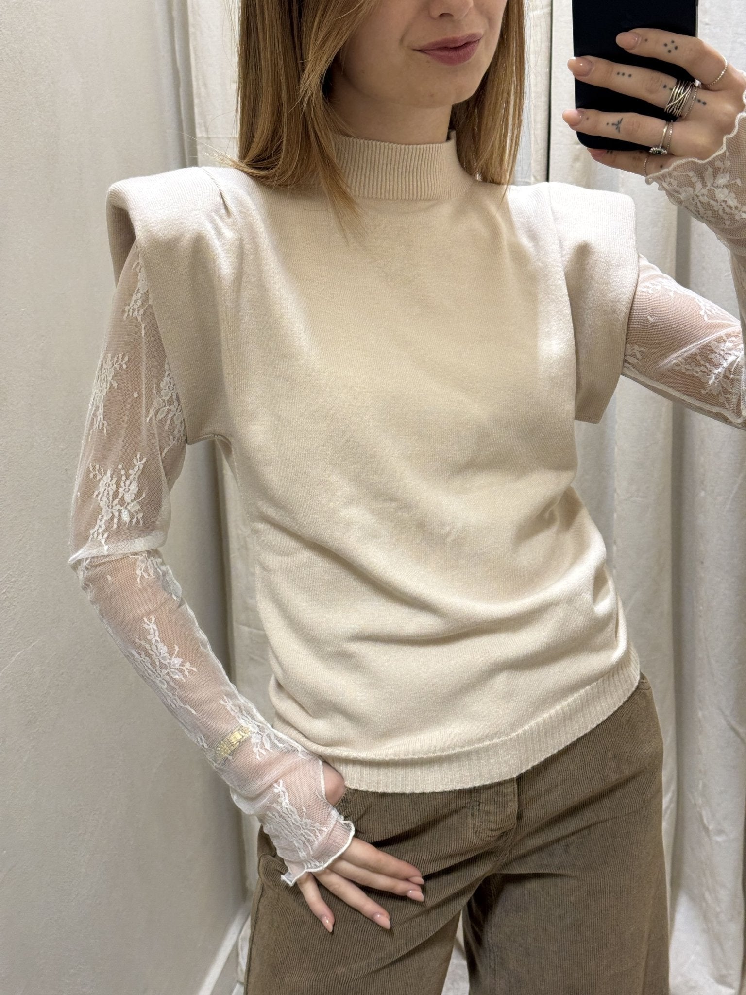 Gilet in maglia con spallone Susy Mix - GiuGiò | Shop online