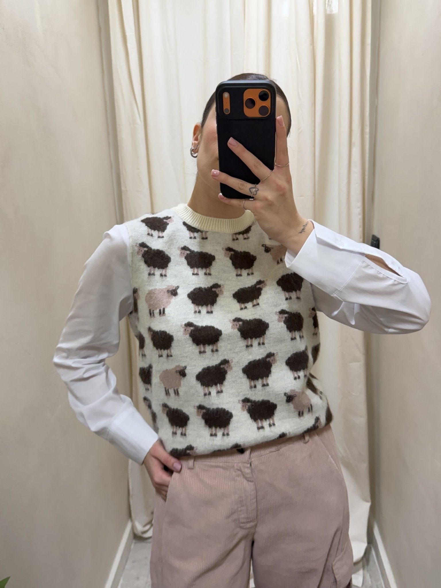 Gilet in maglia girocollo con pecorelle Tensione In - GiuGiò | Shop online