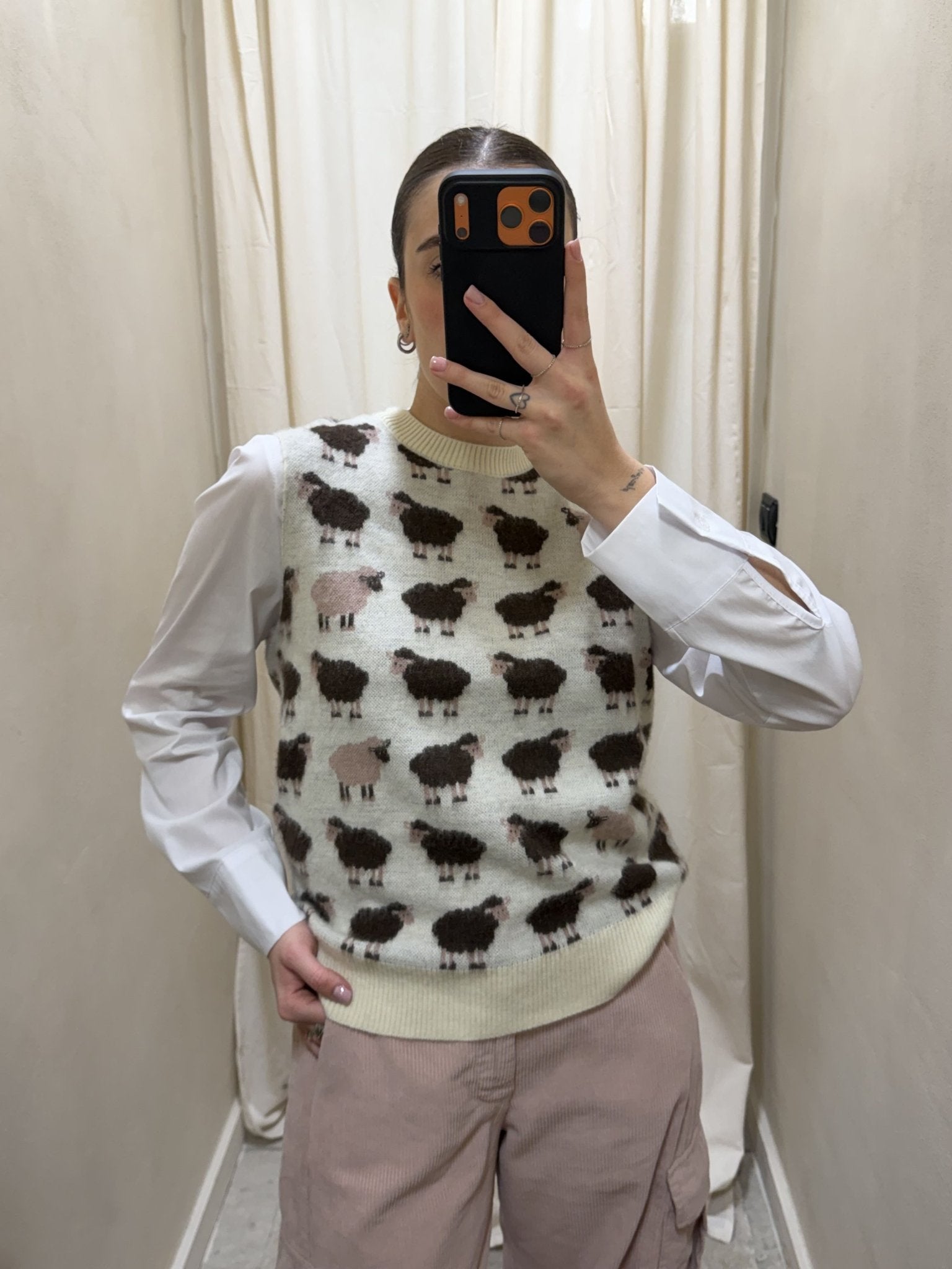 Gilet in maglia girocollo con pecorelle Tensione In - GiuGiò | Shop online