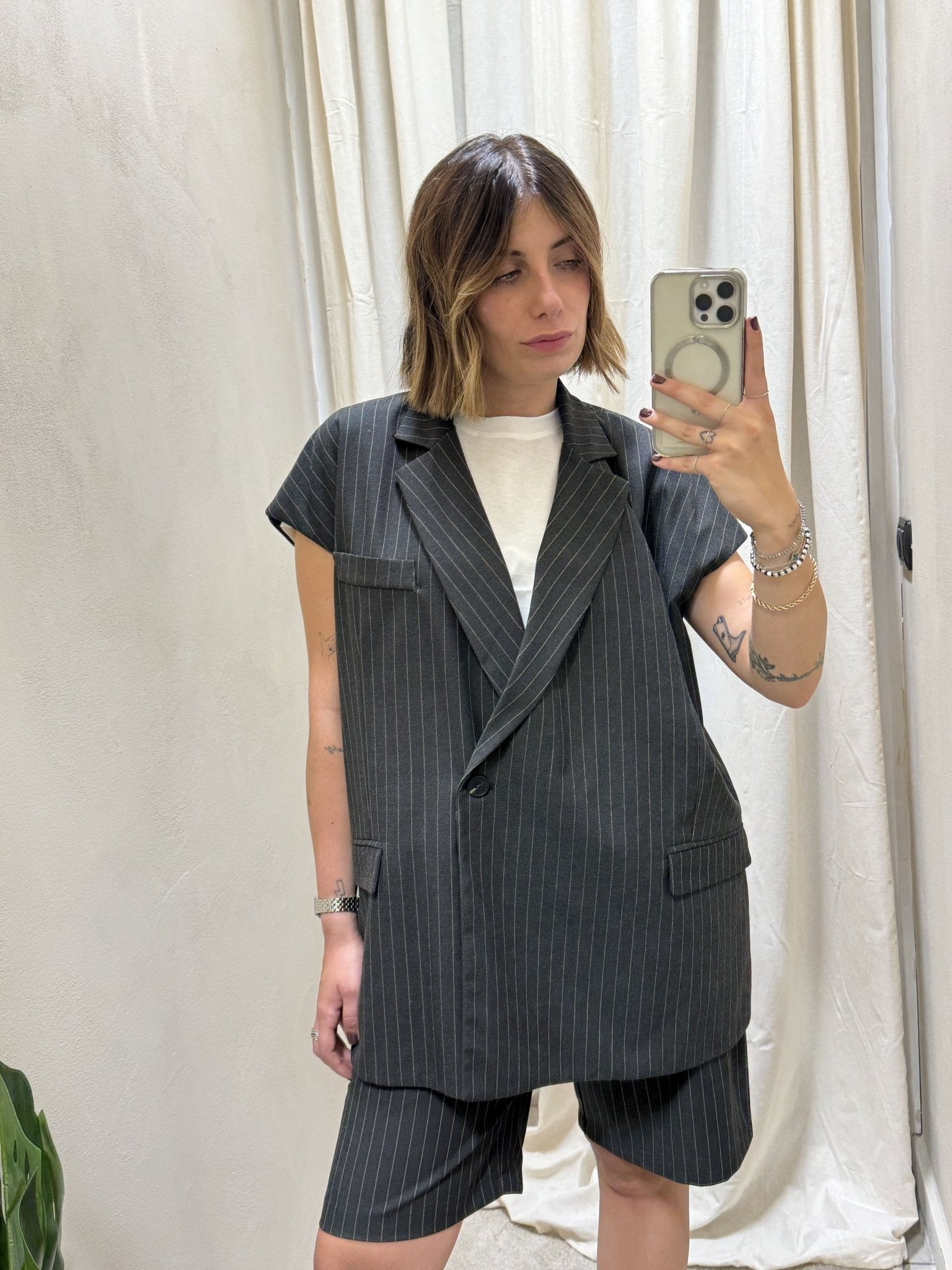 Gilet over gessato Dixie - GiuGiò | Shop online