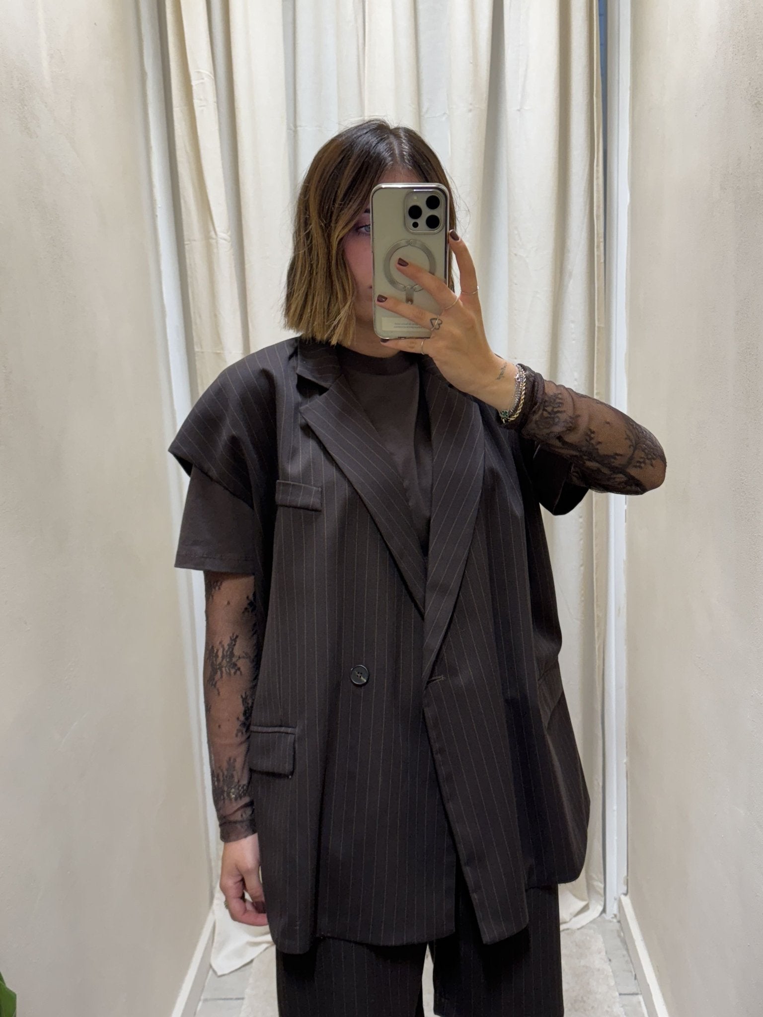 Gilet over gessato Dixie - GiuGiò | Shop online