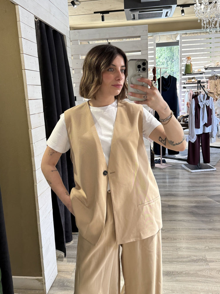 Gilet over scollo V misto viscosa Tensione In - GiuGiò | Shop online