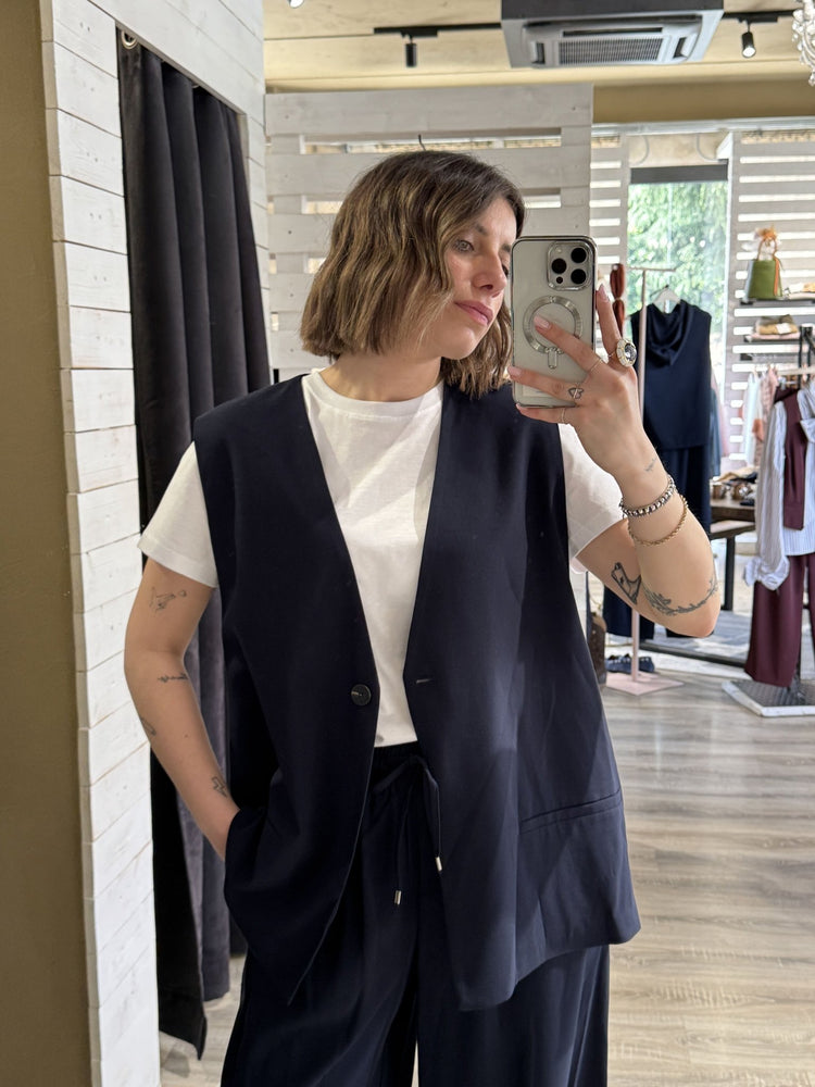 Gilet over scollo V misto viscosa Tensione In - GiuGiò | Shop online