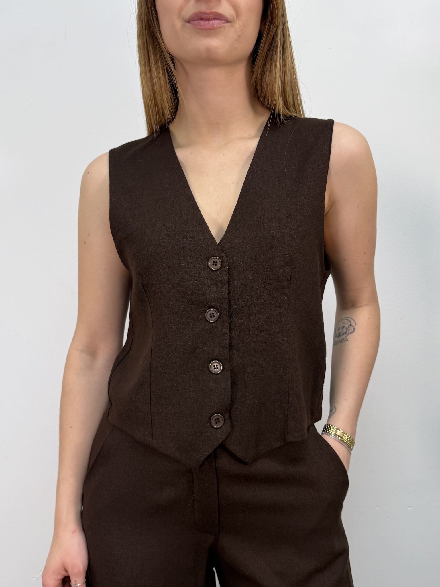 Gilet panciotto in lino MyD - GiuGiò | Shop online
