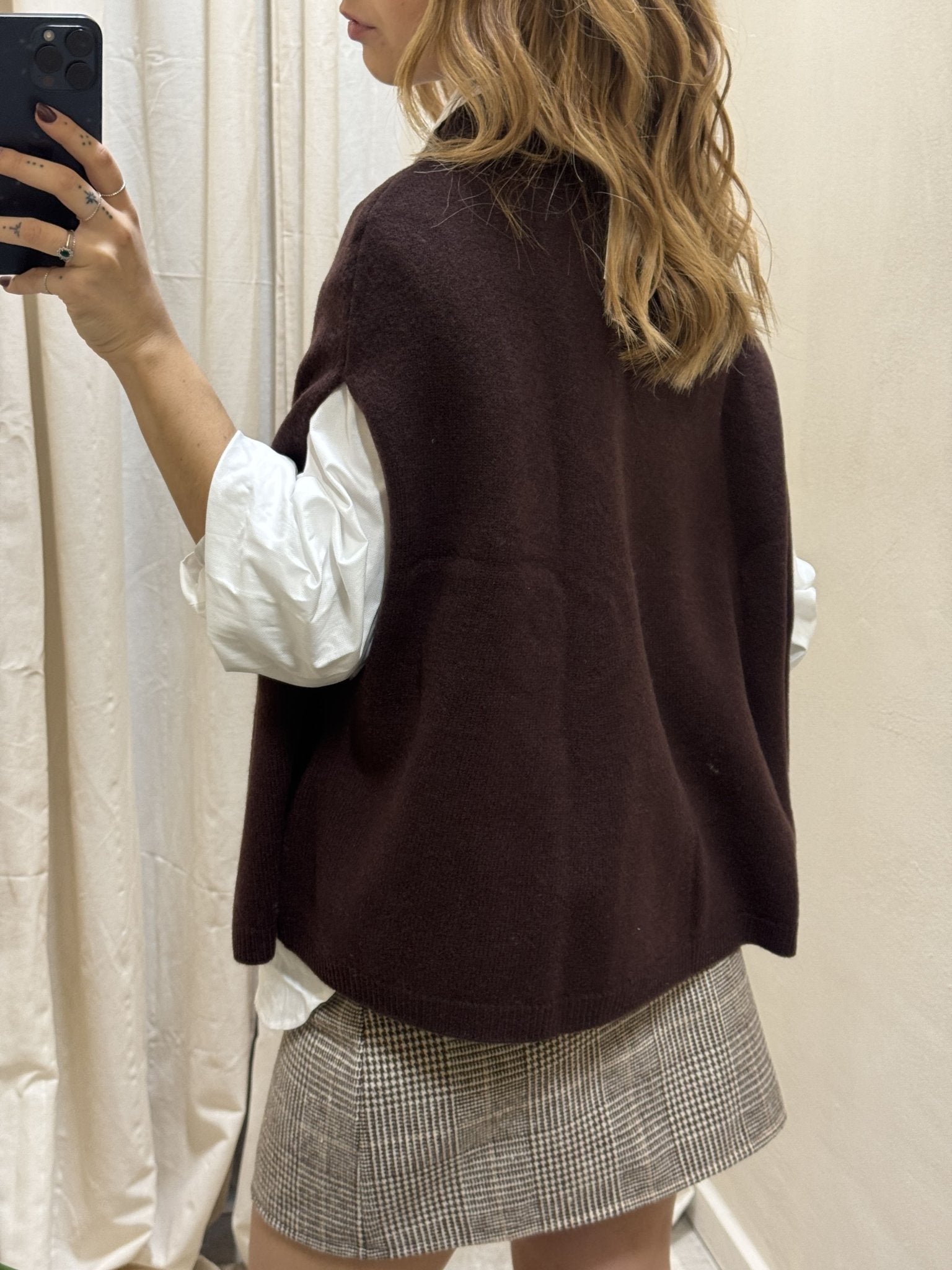Gilet sacchetto a collo alto 100% lana Dixie - GiuGiò | Shop online