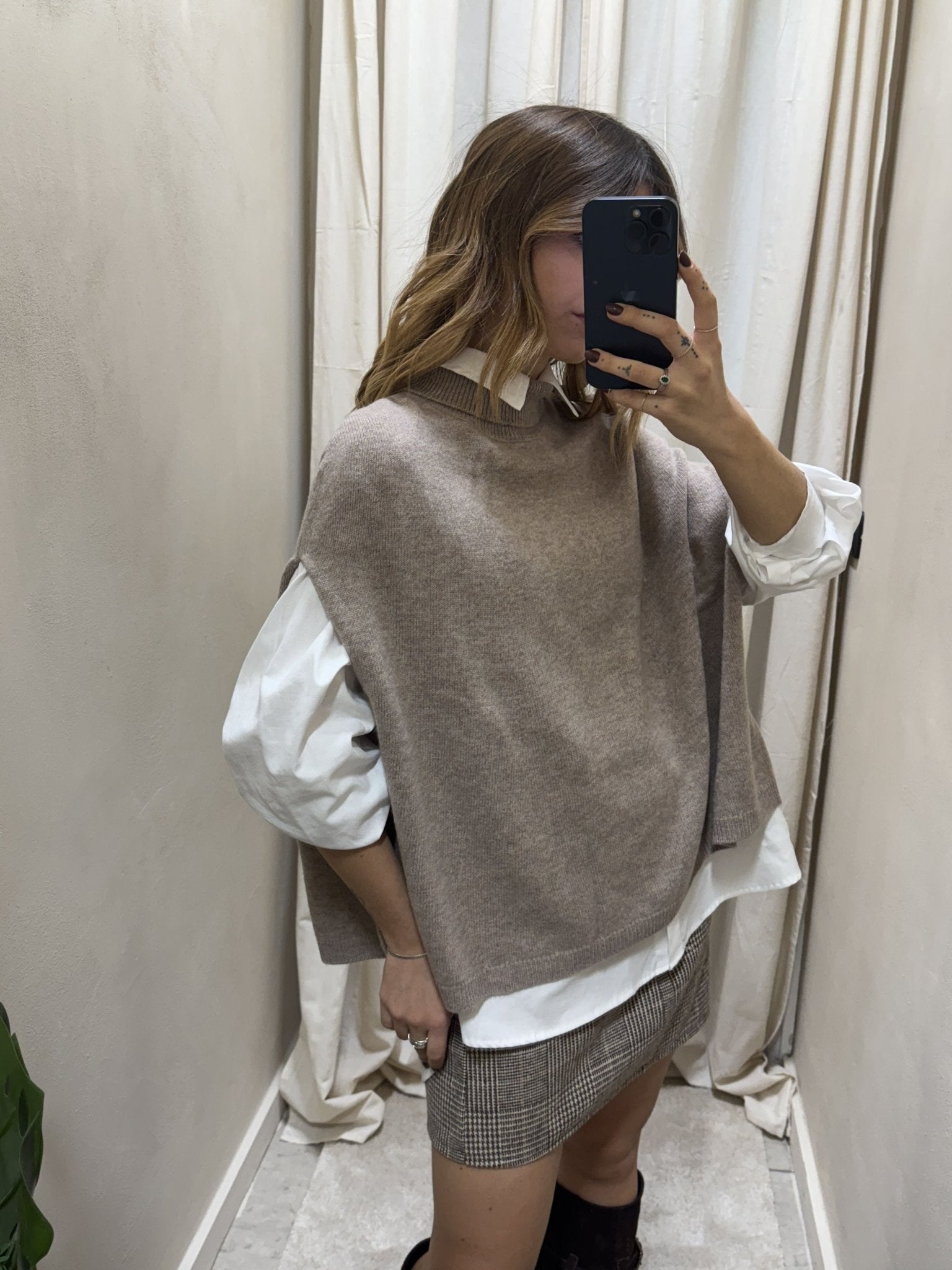 Gilet sacchetto a collo alto 100% lana Dixie - GiuGiò | Shop online