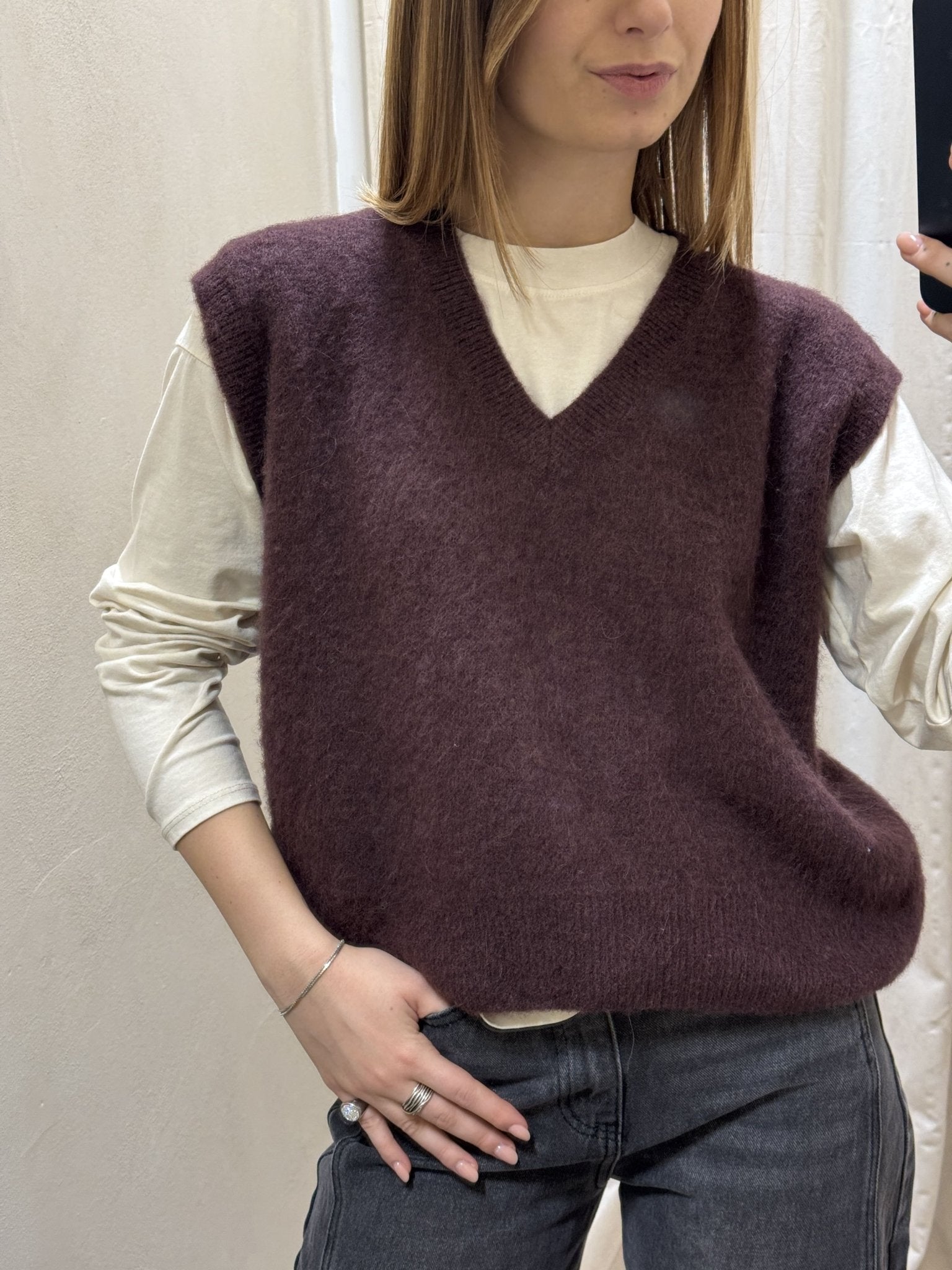 Gilet scollo V misto alpaca Dixie - GiuGiò | Shop online