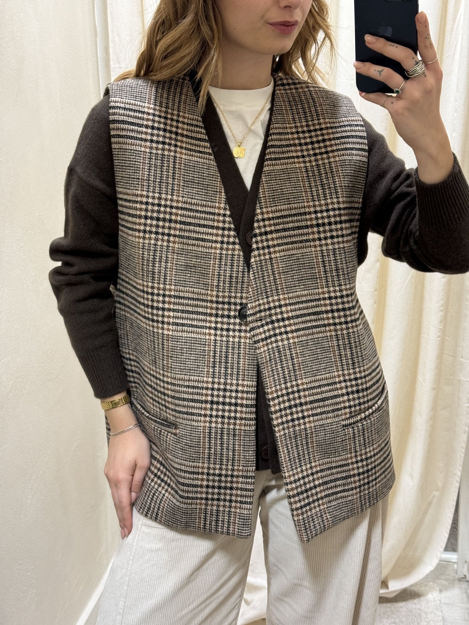 Gilet strutturato over in principe di galles Tensione In - GiuGiò | Shop online