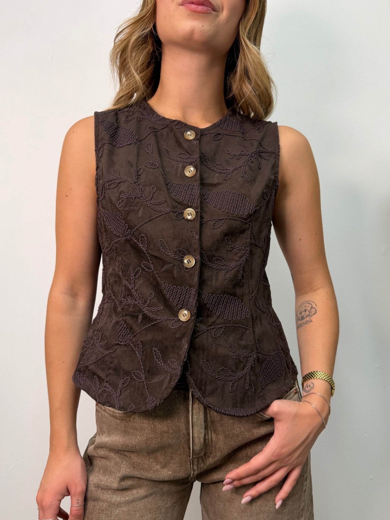 Gilet "texas" con ricami MyD - GiuGiò | Shop online