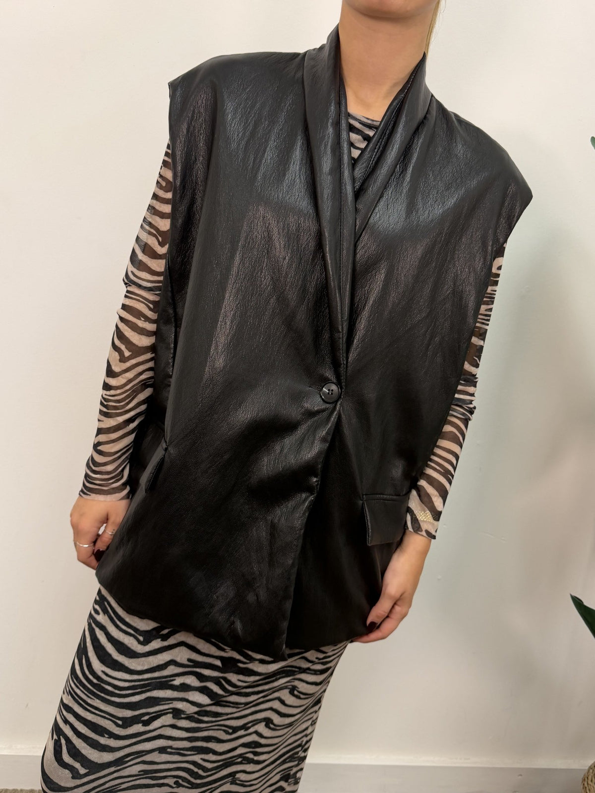Gilet velour over in ecopelle MyD - GiuGiò | Shop online
