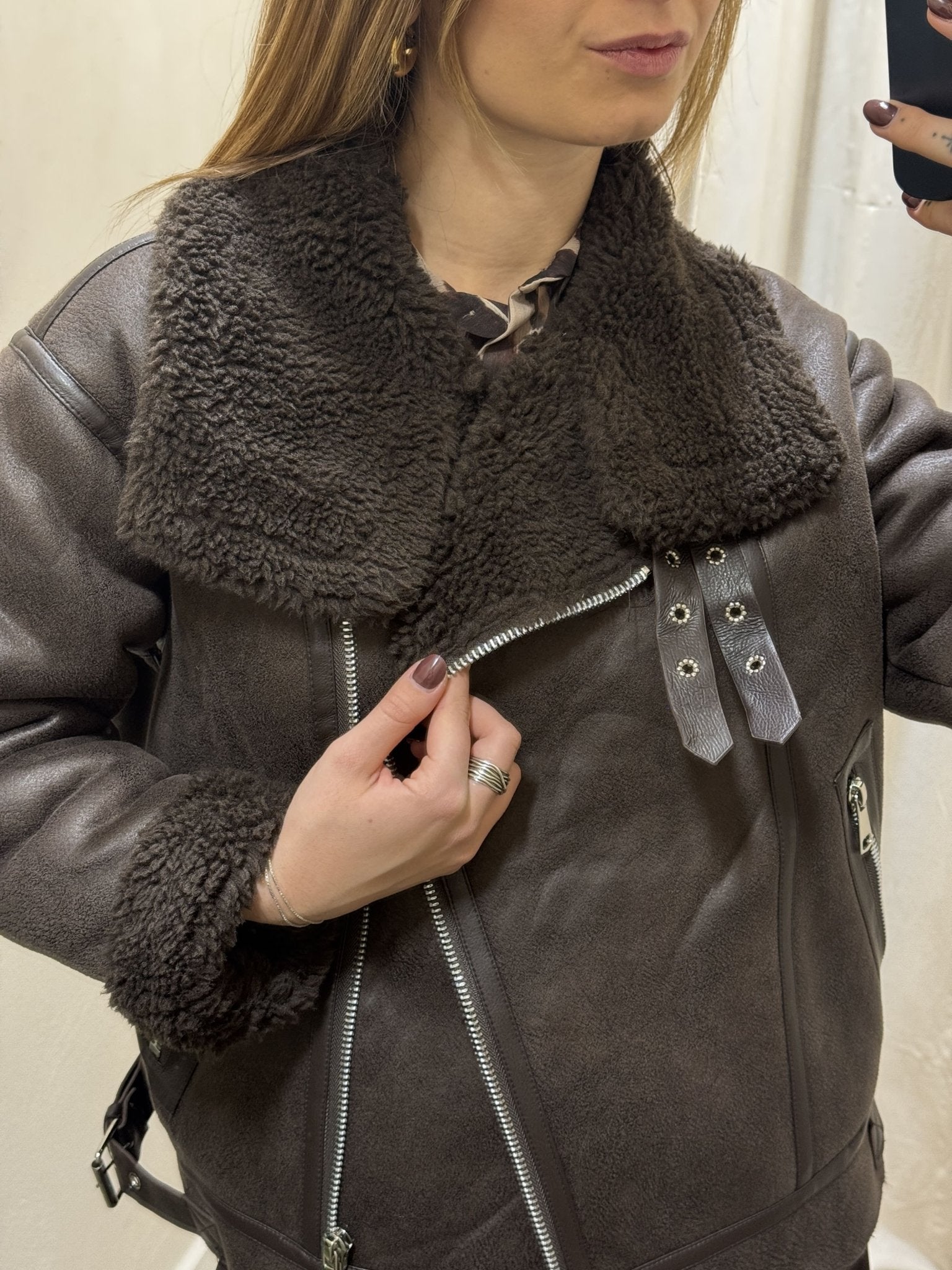 Giubbino eco montone oversize Susy Mix - GiuGiò | Shop online