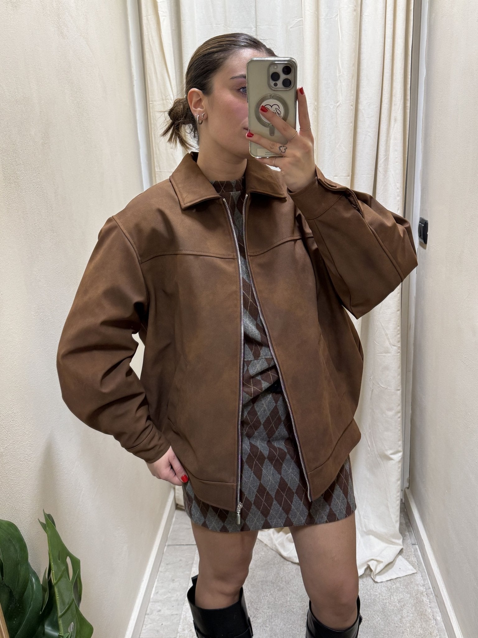 Giubbino modello aviatore in eco - suede HaveOne - GiuGiò | Shop online