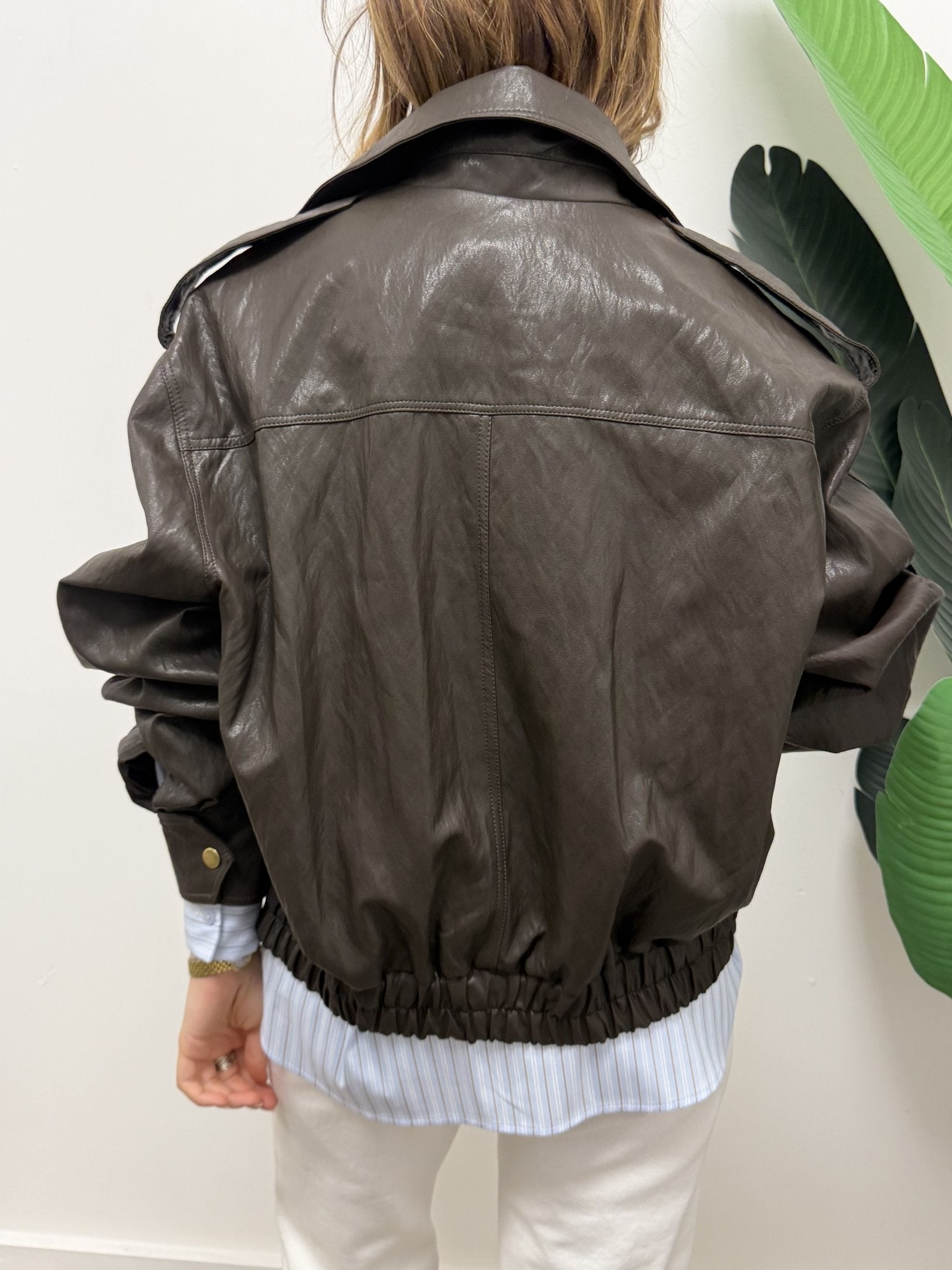 Giubbotto bomber chiodo ecopelle Tensione In - GiuGiò | Shop online