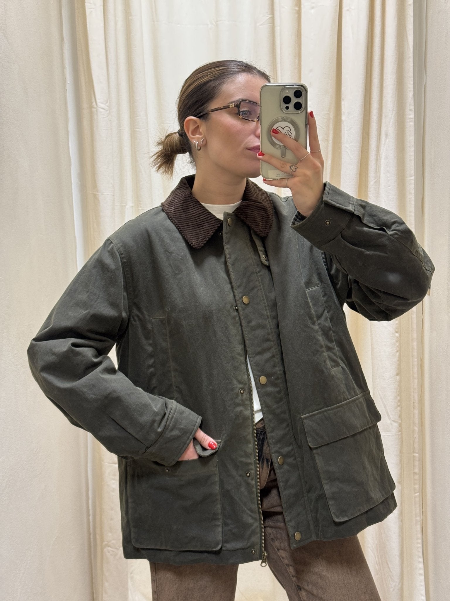 Giubbotto cerato colletto costa di velluto Please - GiuGiò | Shop online