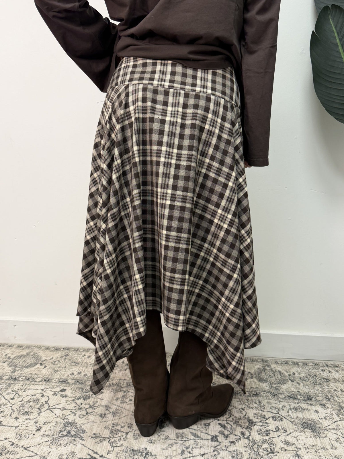 Gonna in flanella asimmetrica stampa check Please - GiuGiò | Shop online