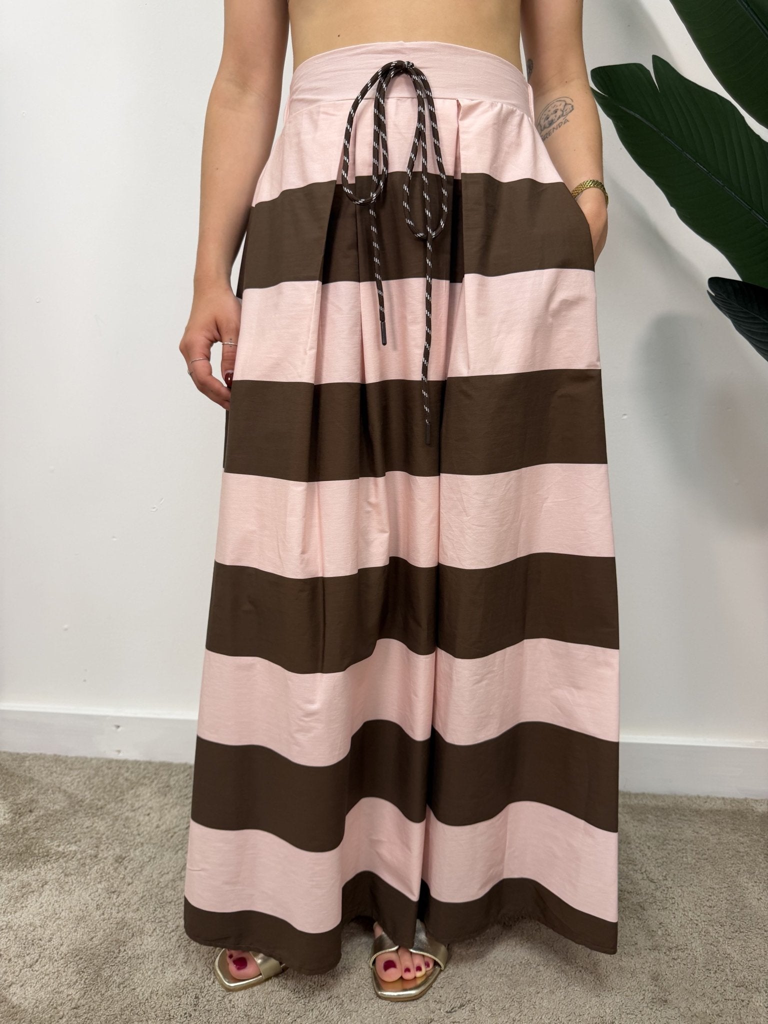 Gonna in popeline a righe orizzontali Susy Mix - GiuGiò | Shop online