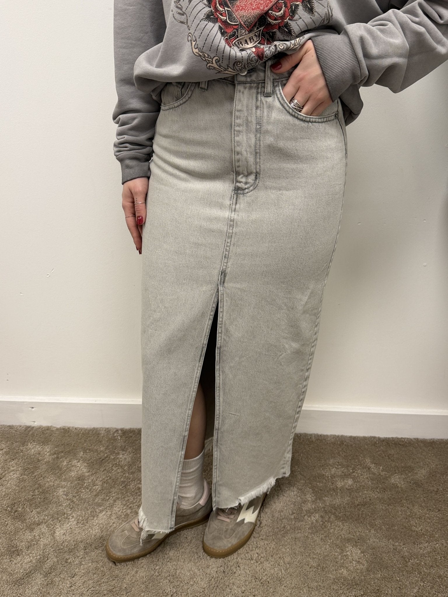 Gonna longuette mod. Ginza in denim HaveOne - GiuGiò | Shop online