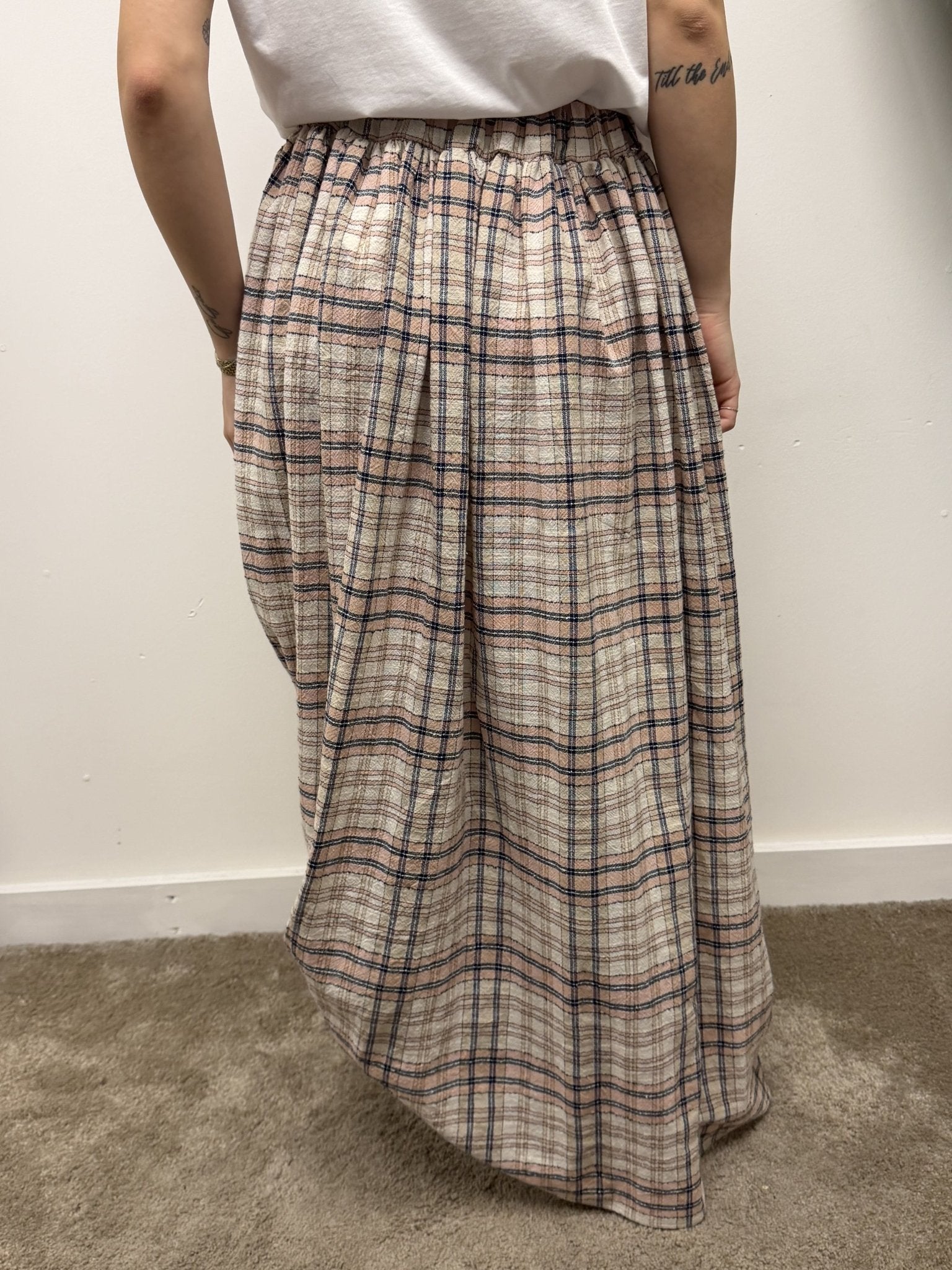 Gonna lunga a quadri in cotone Susy Mix - GiuGiò | Shop online