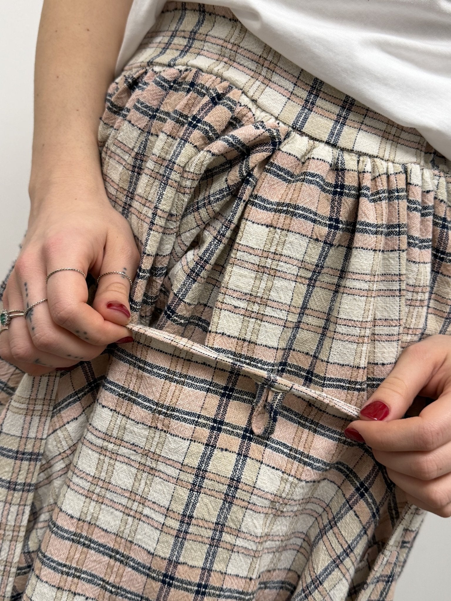 Gonna lunga a quadri in cotone Susy Mix - GiuGiò | Shop online