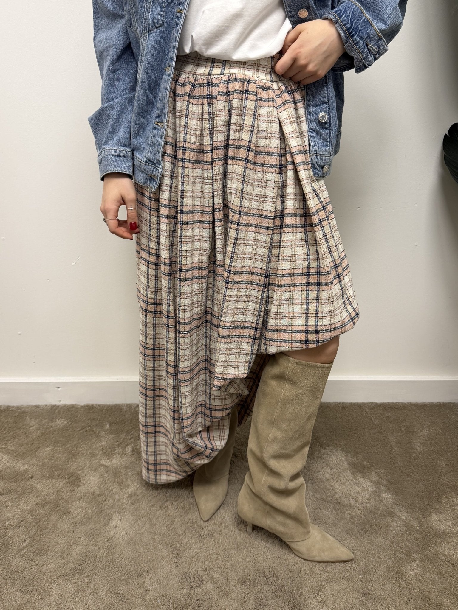 Gonna lunga a quadri in cotone Susy Mix - GiuGiò | Shop online