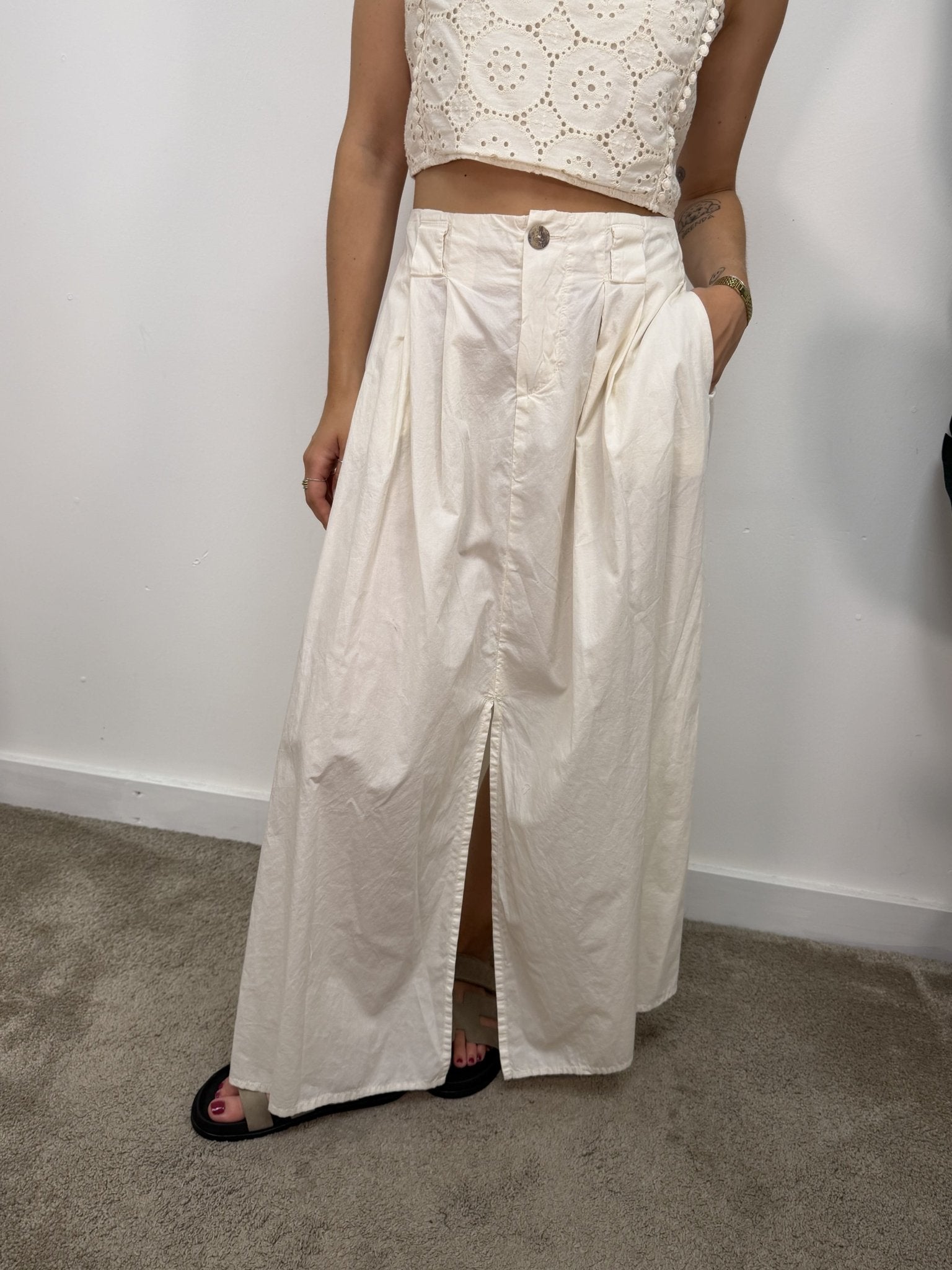 Gonna lunga in popeline con pinces MyD - GiuGiò | Shop online