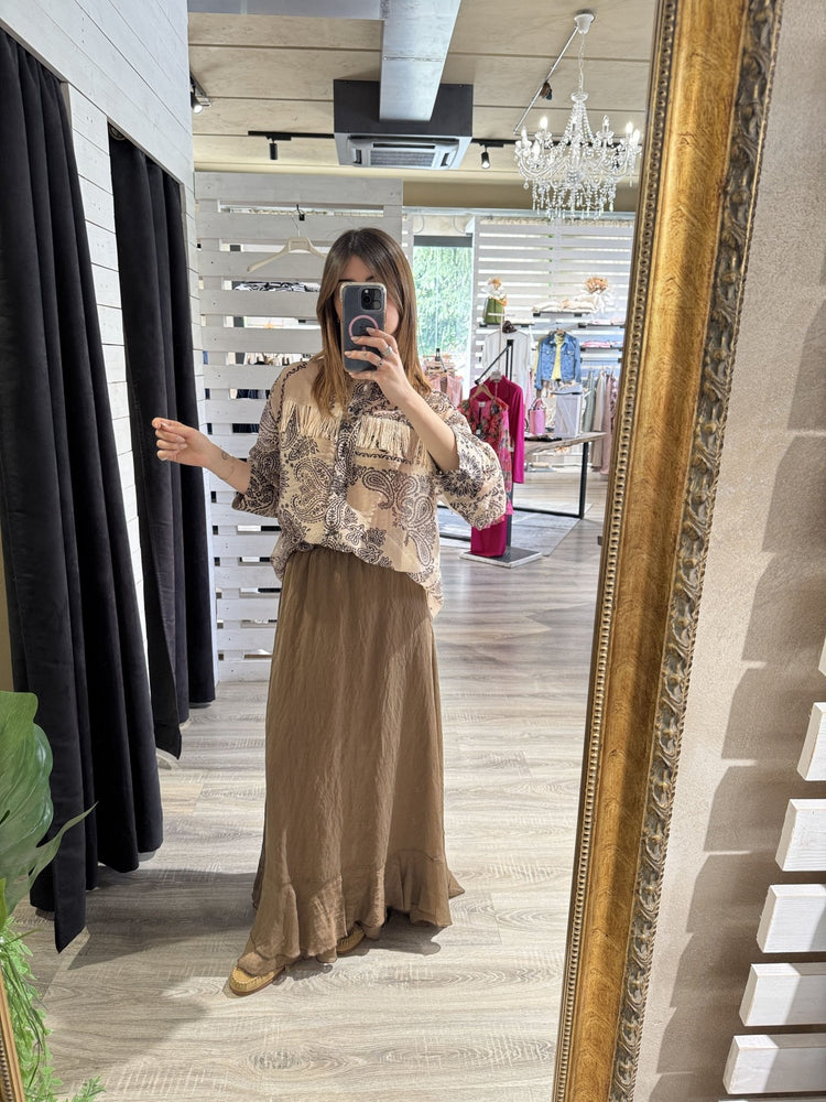 Gonna lunga in rayon con balza Susy Mix - GiuGiò | Shop online