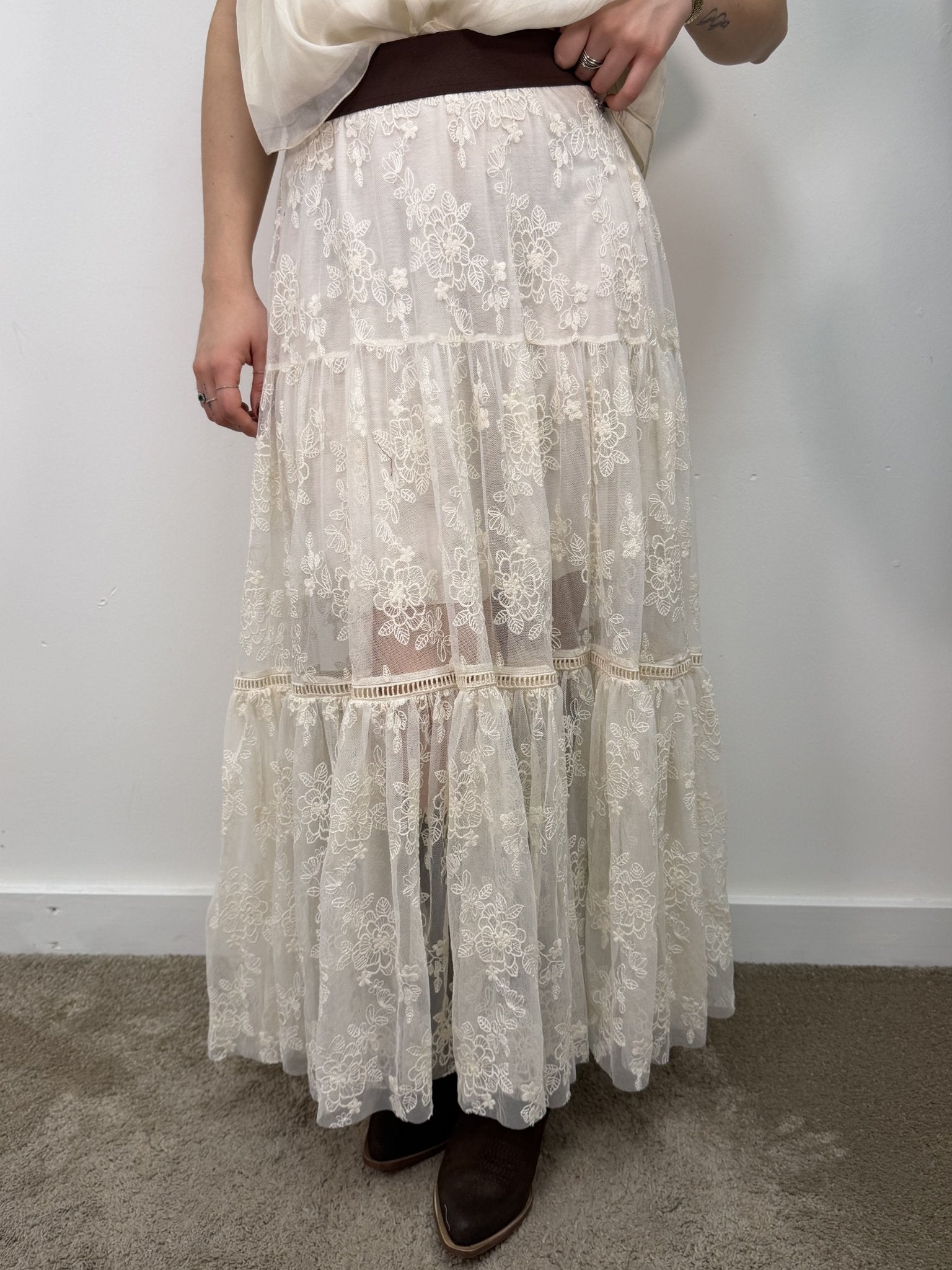 Gonna lunga in tulle e pizzo BSB - GiuGiò | Shop online
