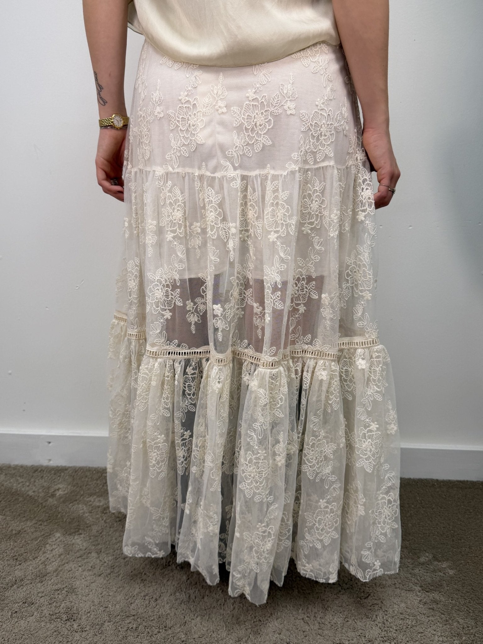 Gonna lunga in tulle e pizzo BSB - GiuGiò | Shop online