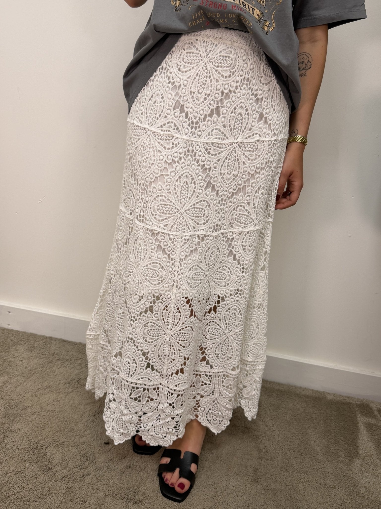 Gonna lunga pizzo e crochet HaveOne - GiuGiò | Shop online