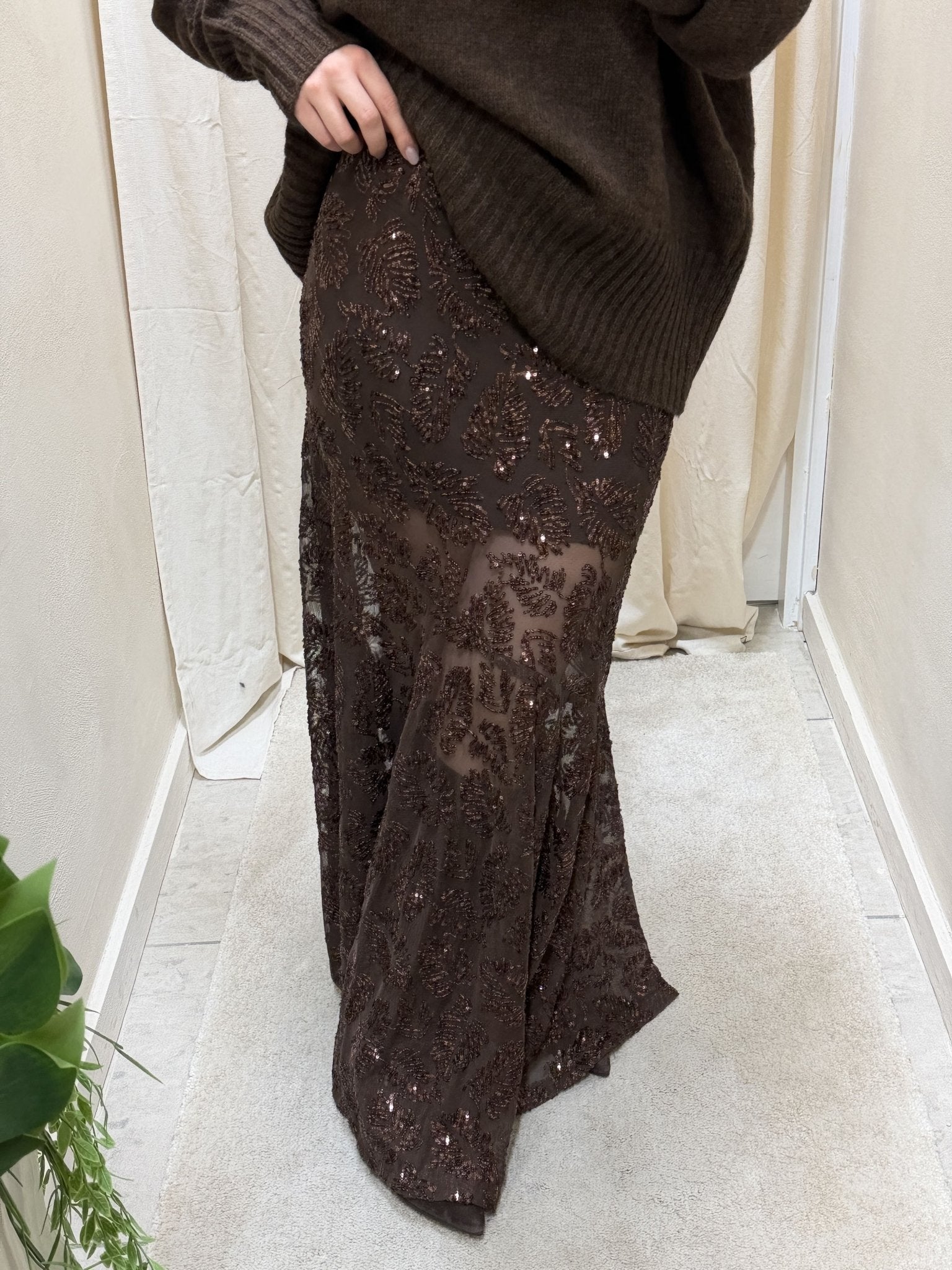 Gonna lunga sirena con paillettes Tensione In - GiuGiò | Shop online