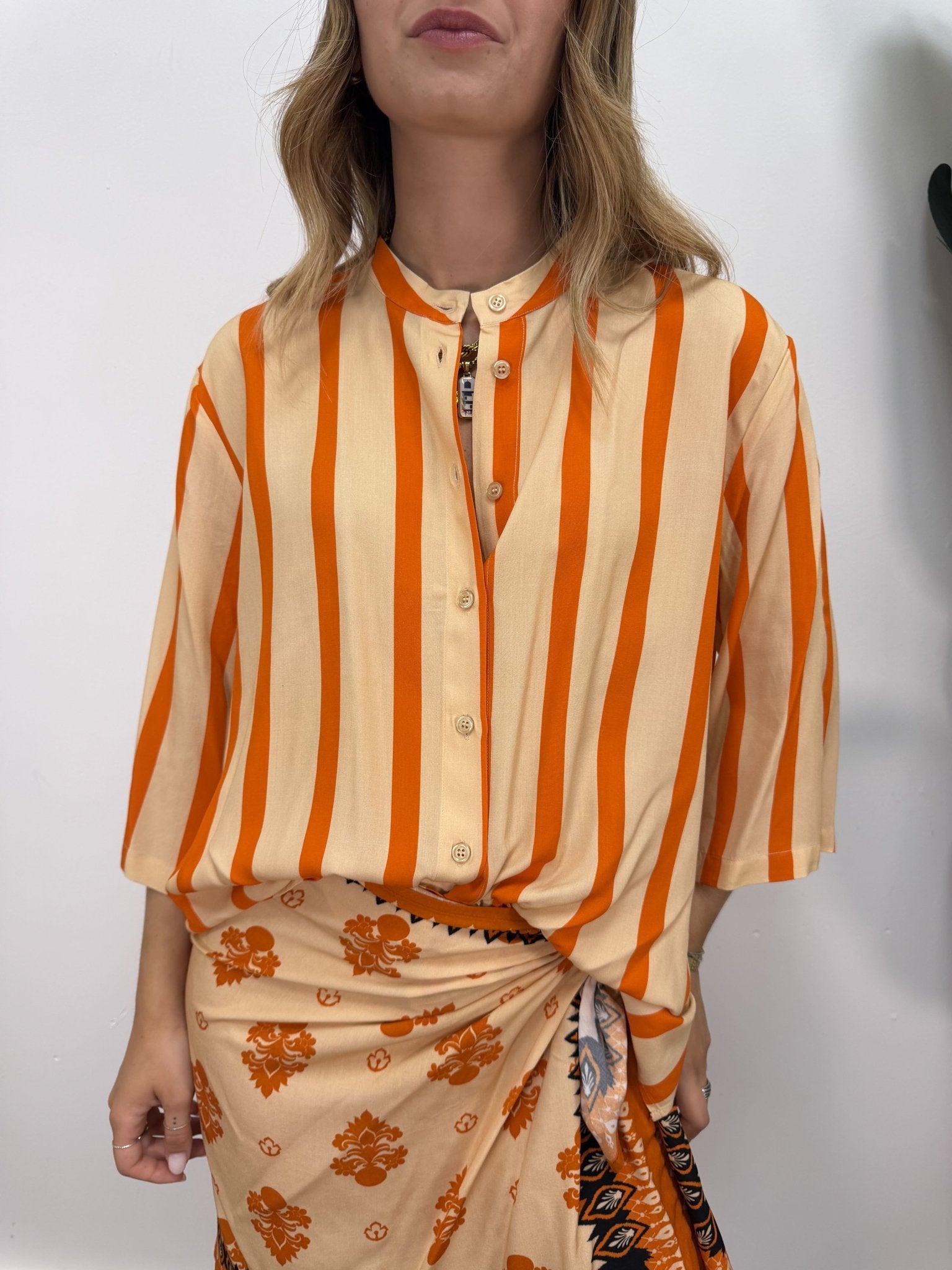 Gonna pareo stampa etnica arancio Dixie - GiuGiò | Shop online